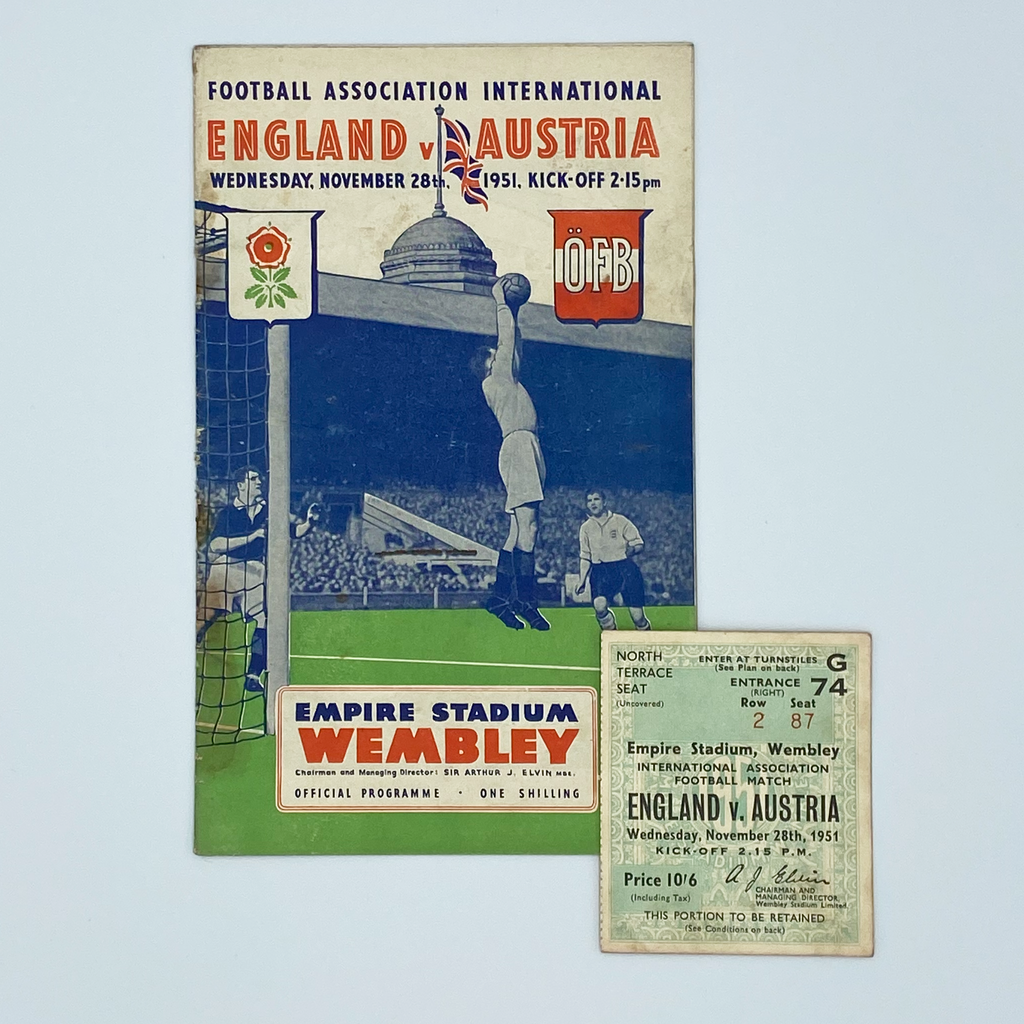 England vs Austria Programme & Ticket (28 November, 1951)
