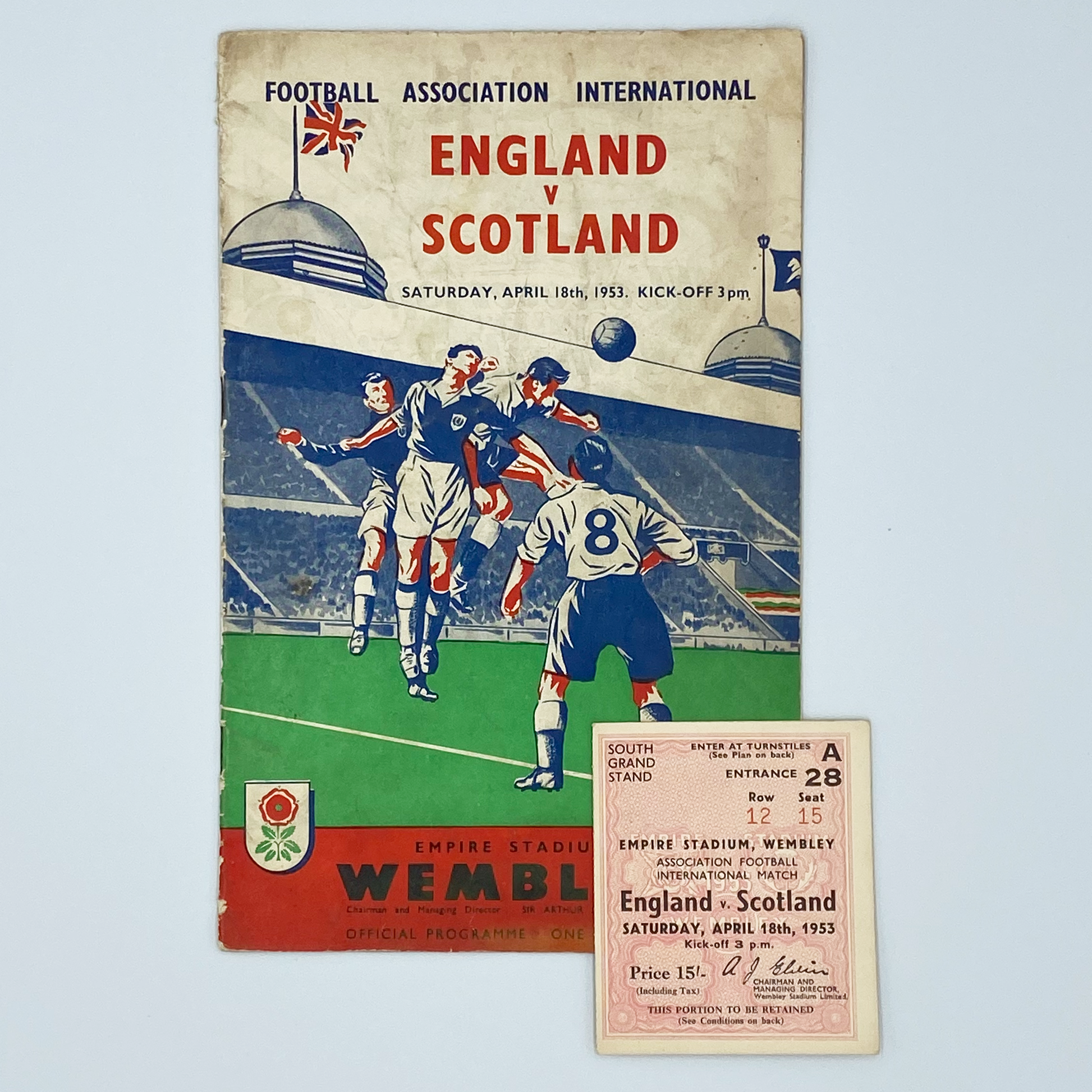England vs Scotland Programme & Ticket (18 April, 1953)
