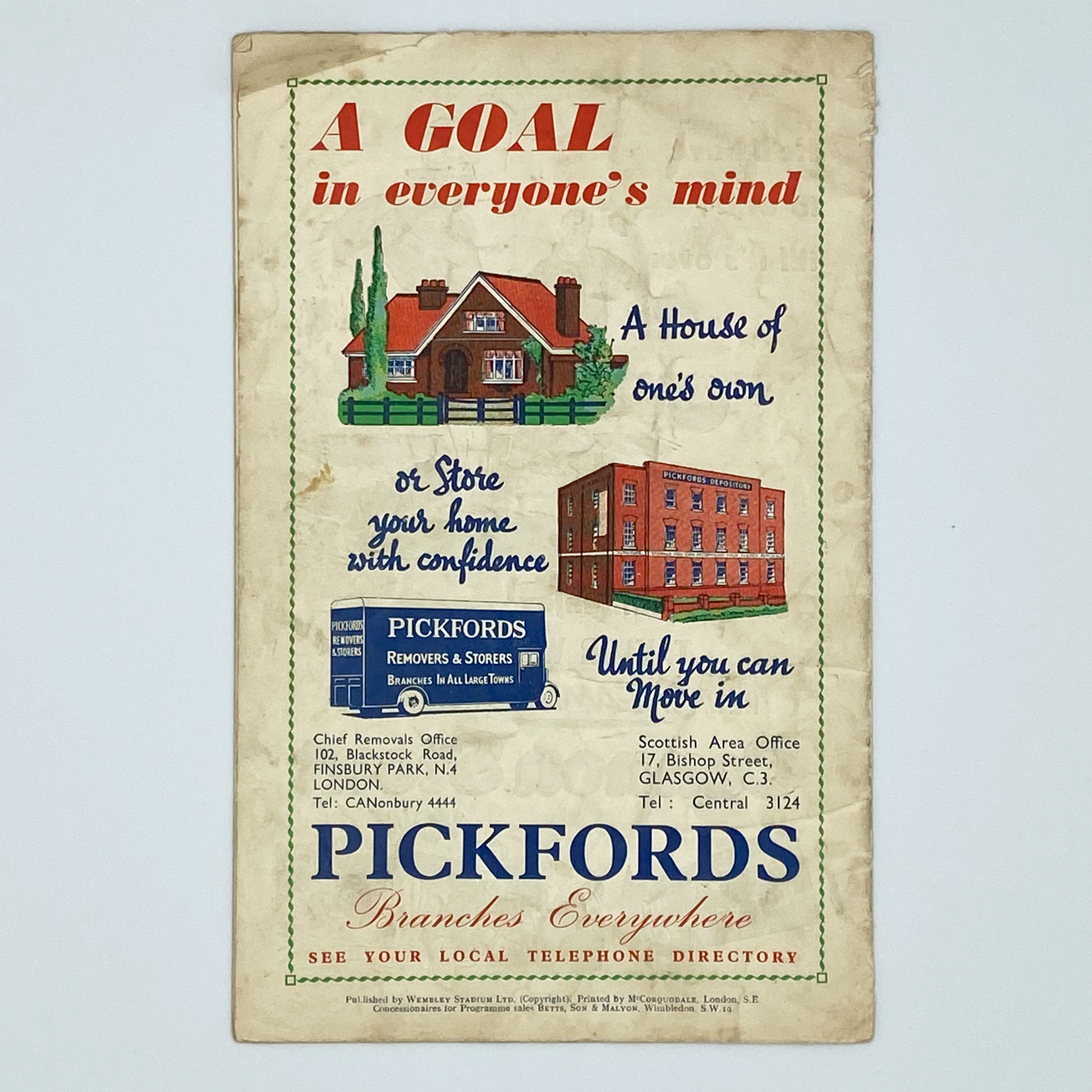 England vs Scotland Programme & Ticket (18 April, 1953)