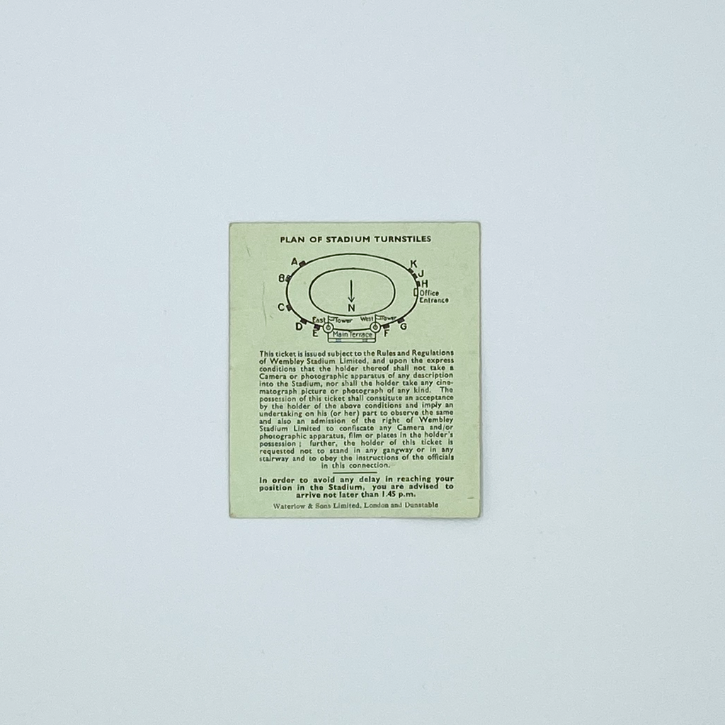 England vs Wales Programme & Ticket (10 November, 1954)