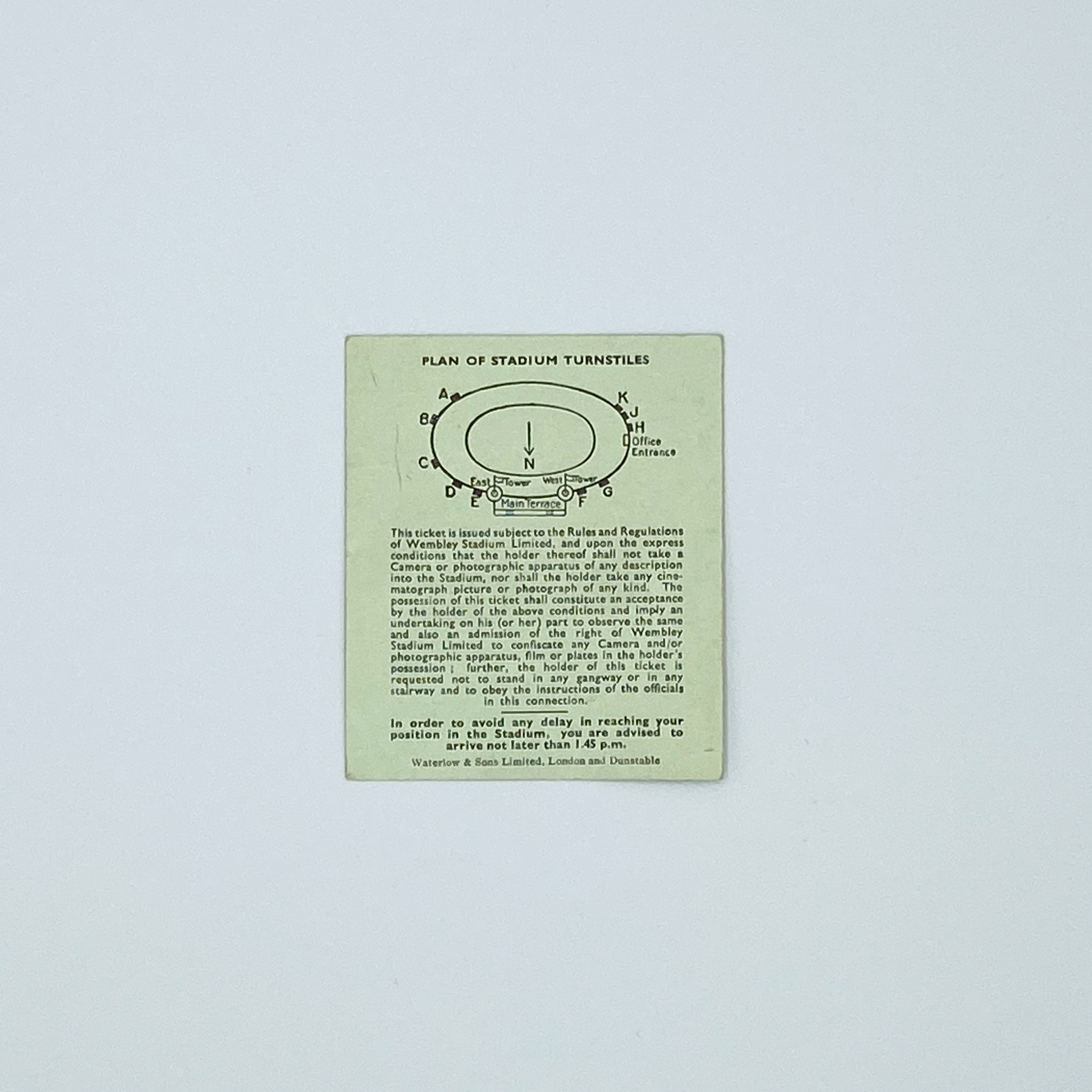 England vs Wales Programme & Ticket (10 November, 1954)