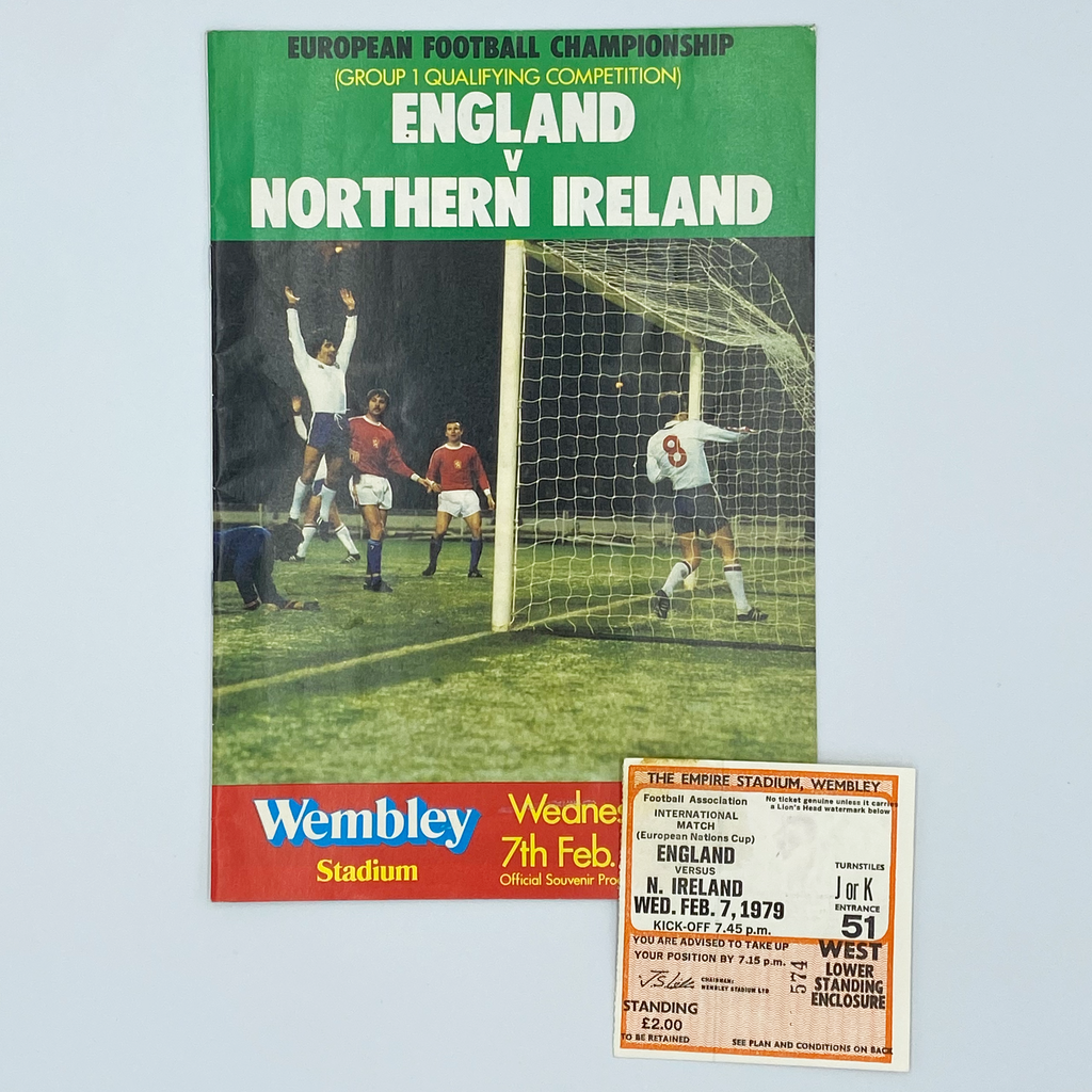 England vs Northern Ireland Programme & Ticket (7 February, 1979)