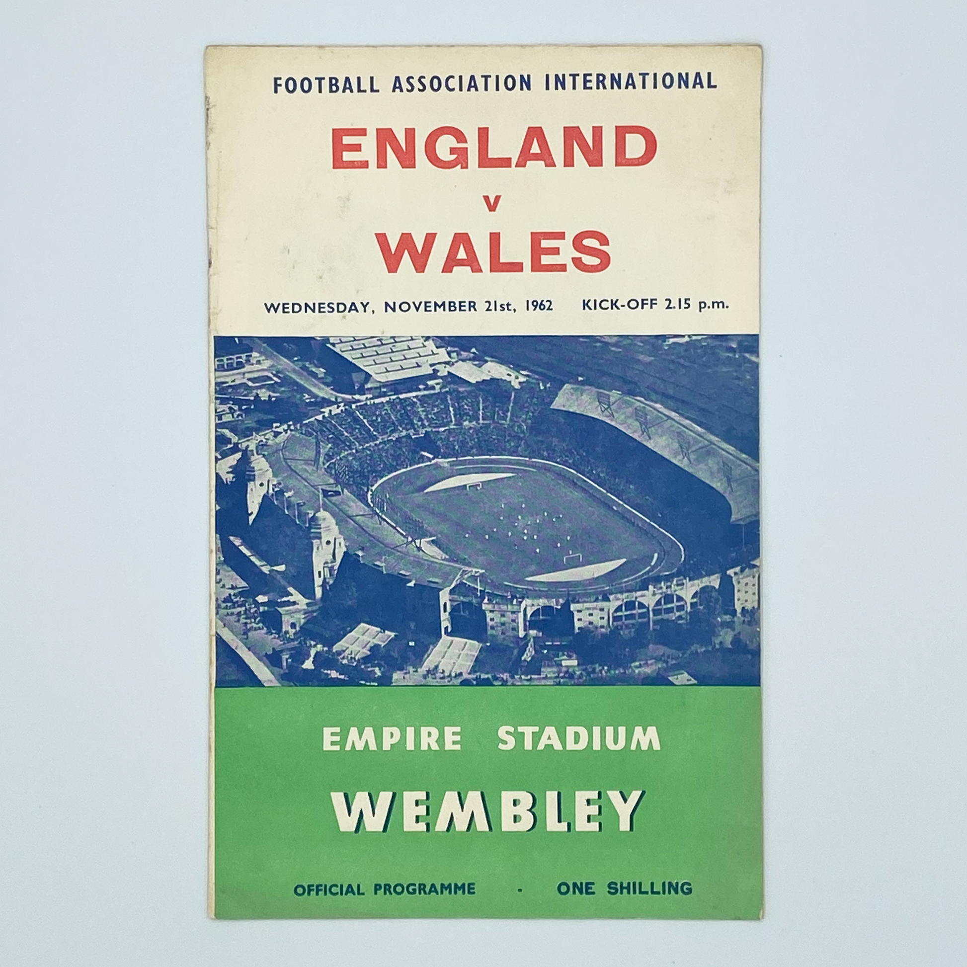 England vs Wales Programme (21 November, 1962)