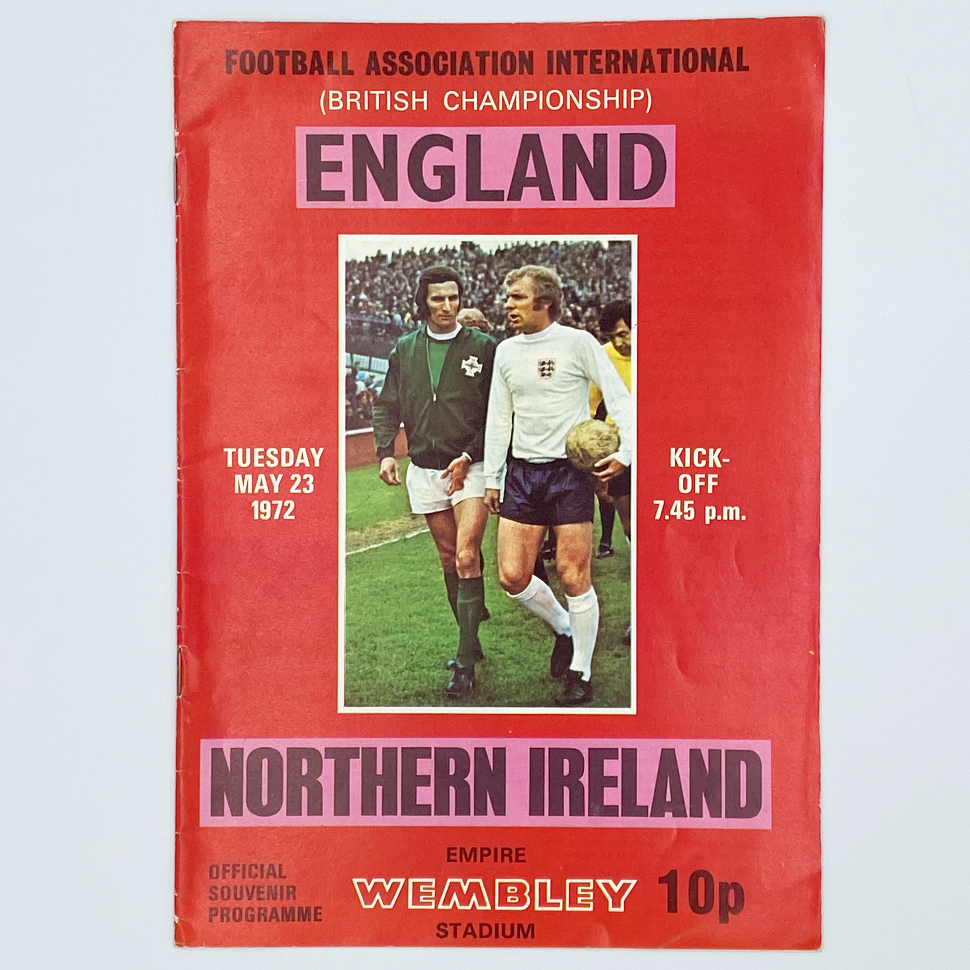England vs Northern Ireland Programme (23 May, 1972)