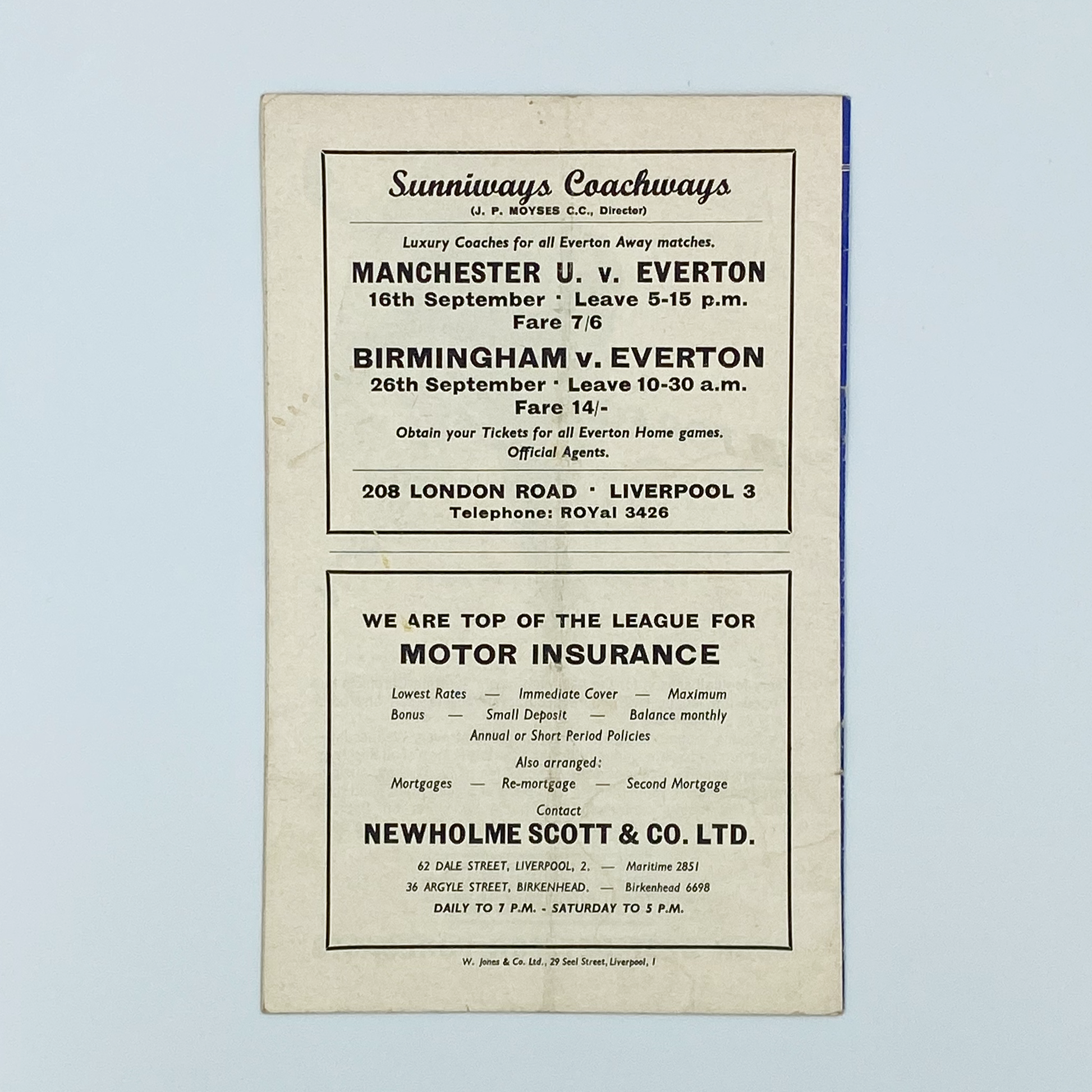 Everton vs Sheffield United Programme (12 September, 1964)