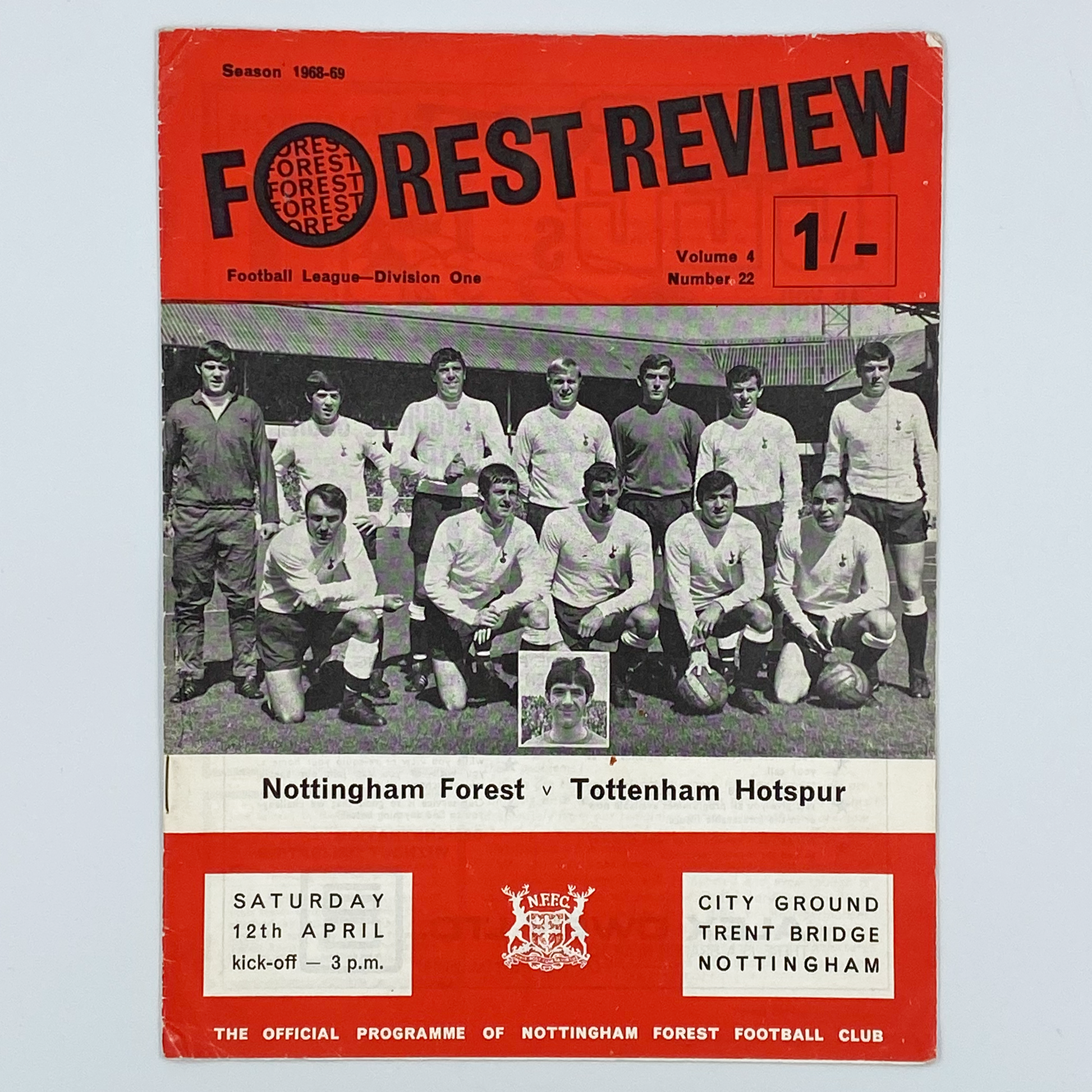 Nottingham Forest vs Tottenham Hotspur Programme (12 April, 1969)