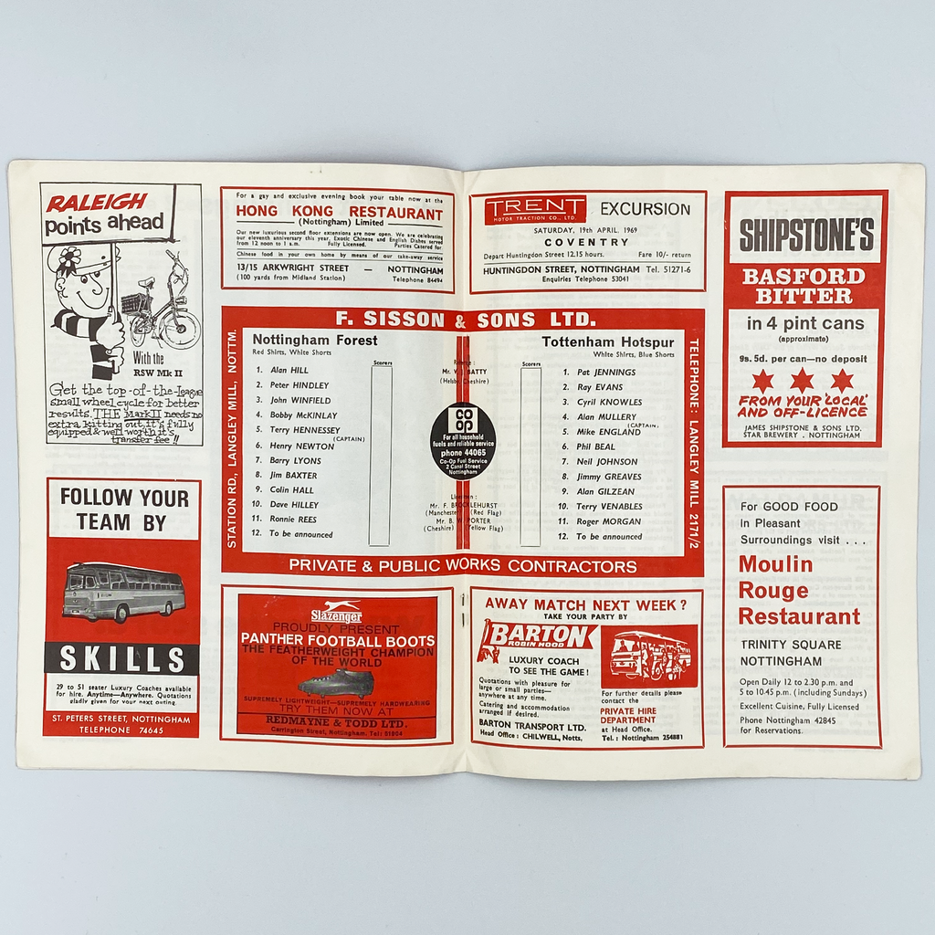 Nottingham Forest vs Tottenham Hotspur Programme (12 April, 1969)