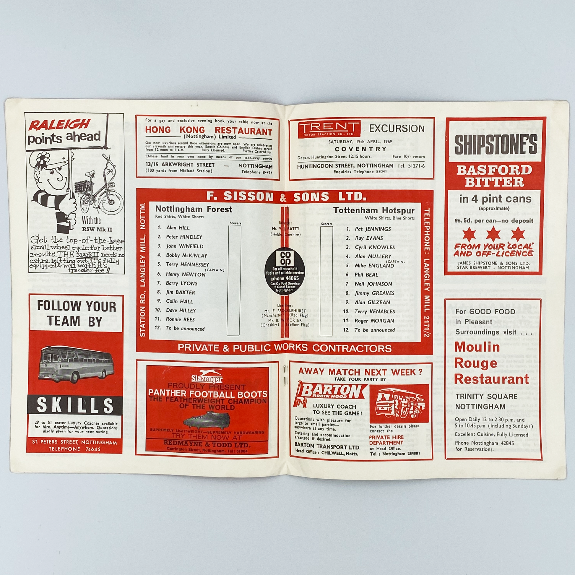 Nottingham Forest vs Tottenham Hotspur Programme (12 April, 1969)