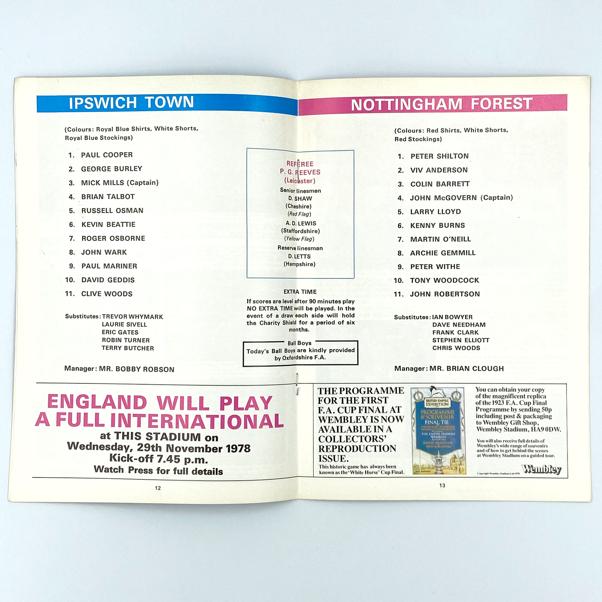 1981 Charity Shield Programme (12 August, 1978)