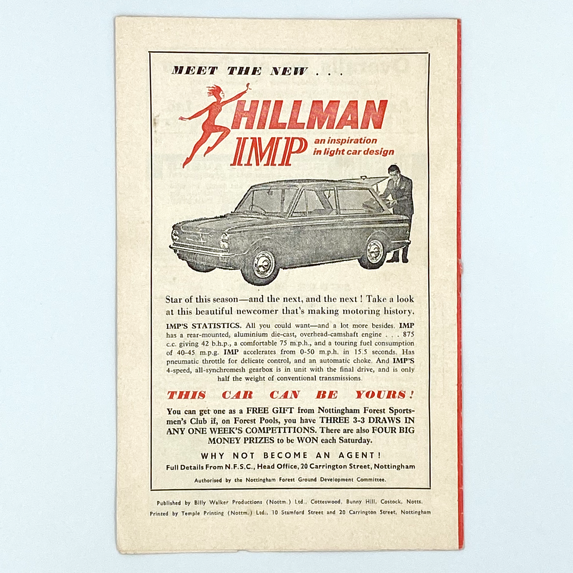 Nottingham Forest vs Tottenham Hotspur Programme (21 December, 1963)