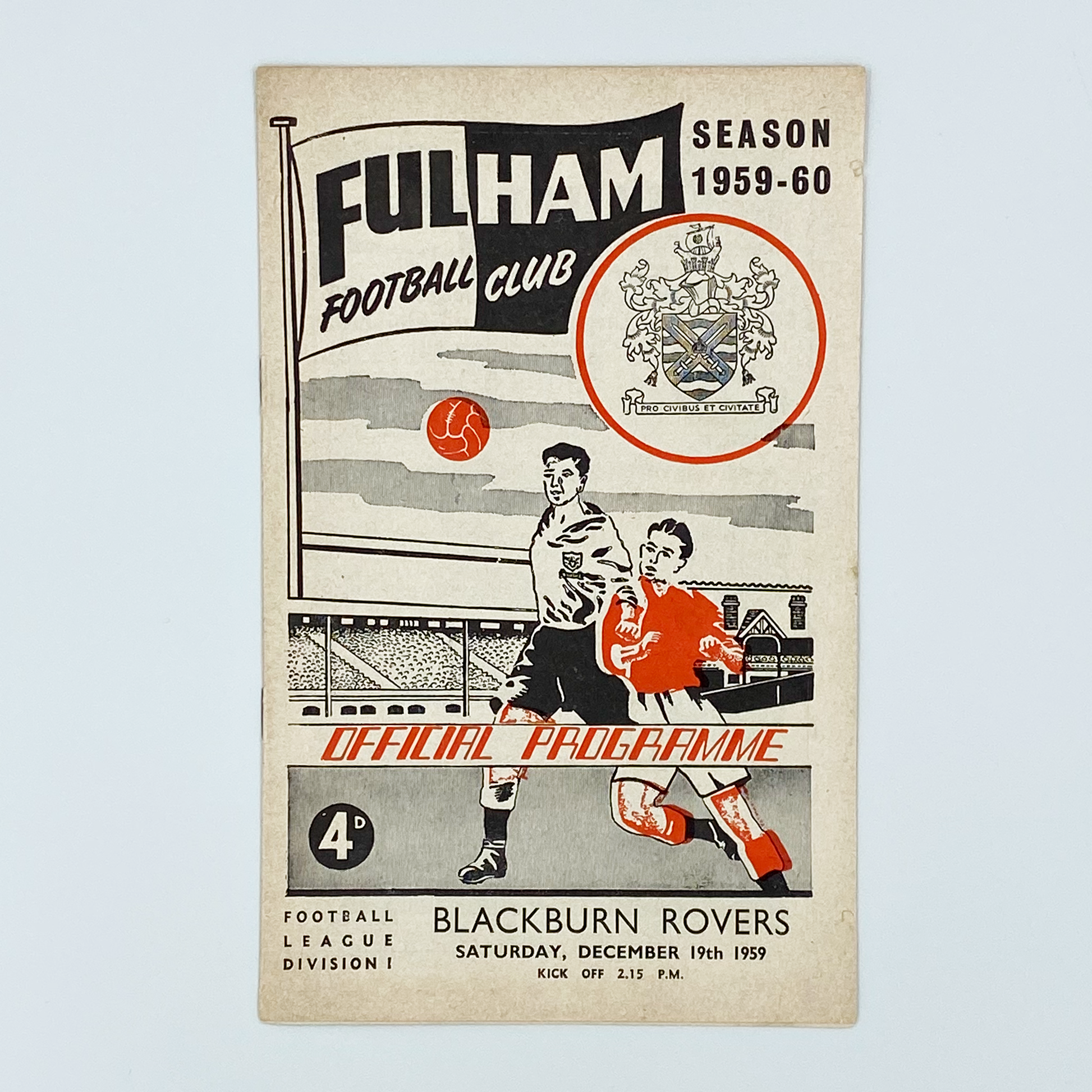 Fulham vs Blackburn Rovers Programme (19 December, 1959)