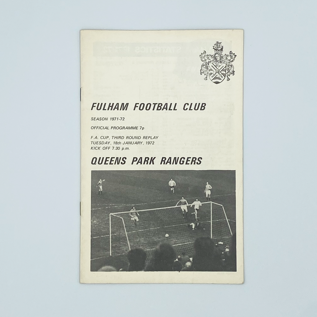Fulham vs Queens Park Rangers Programme (18 January, 1972)