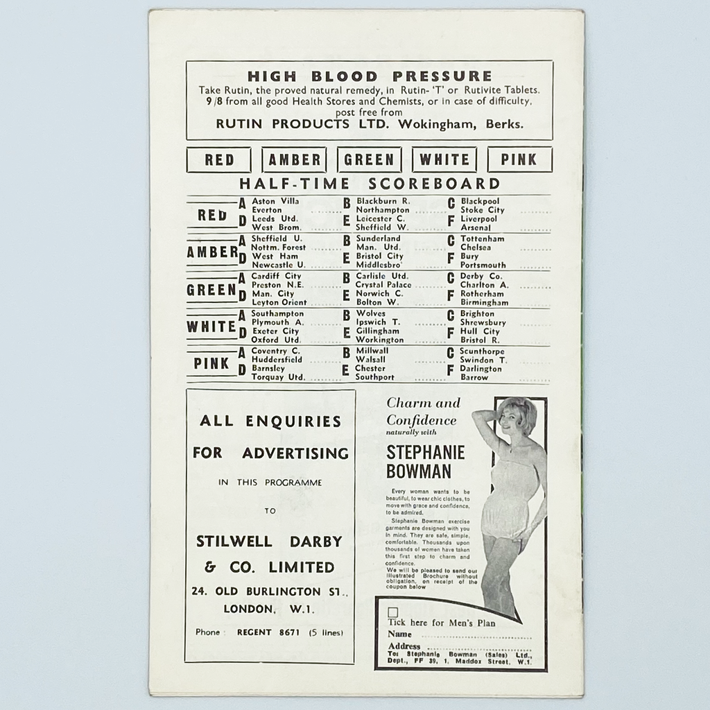 Fulham vs Burnley Programme (11 December, 1965)