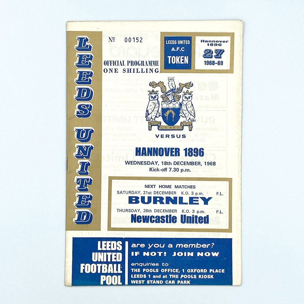 Leeds United vs Hannover 1896 Programme (18 December, 1968)