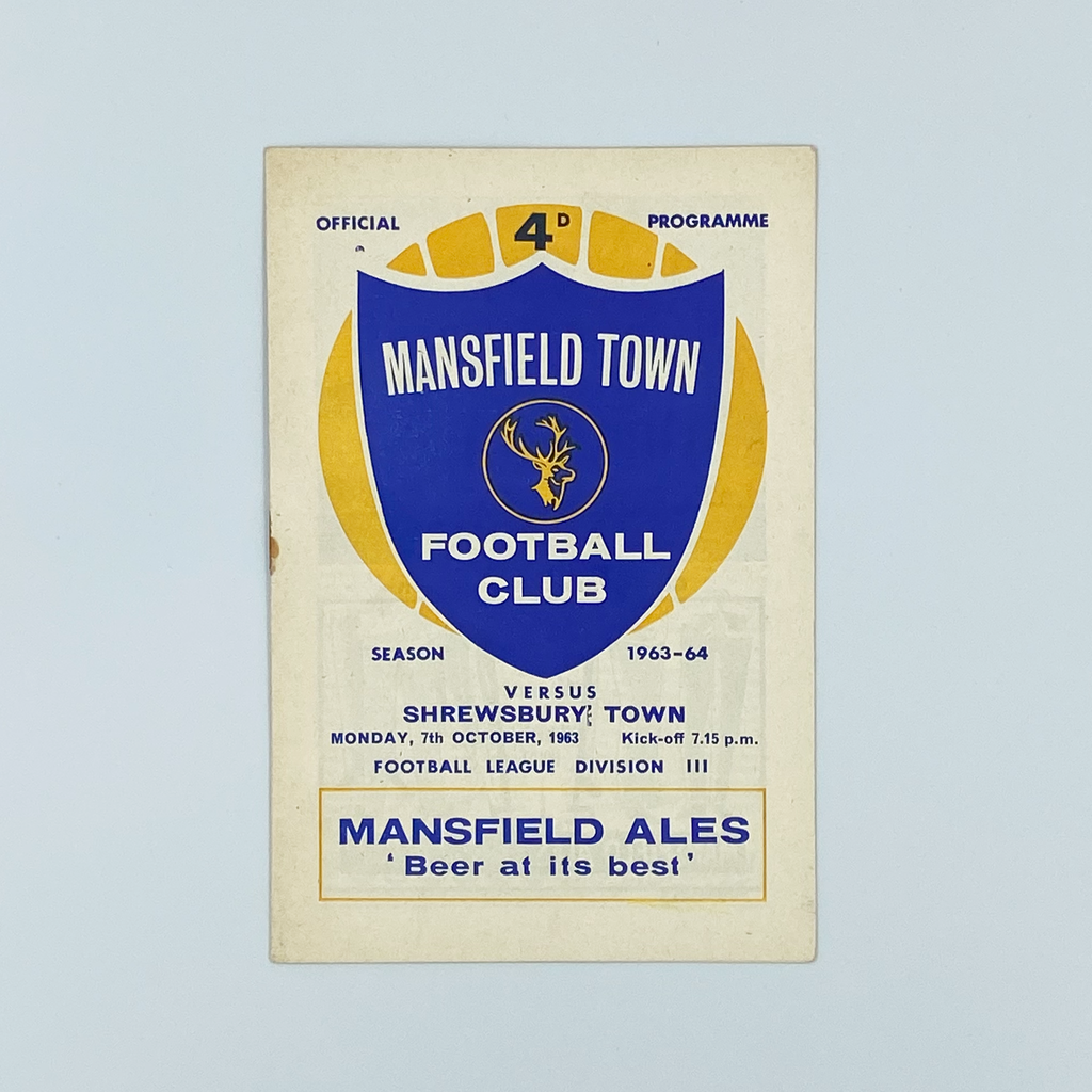 Mansfield Town vs Shrewsbury Town Programme (7 October, 1963)
