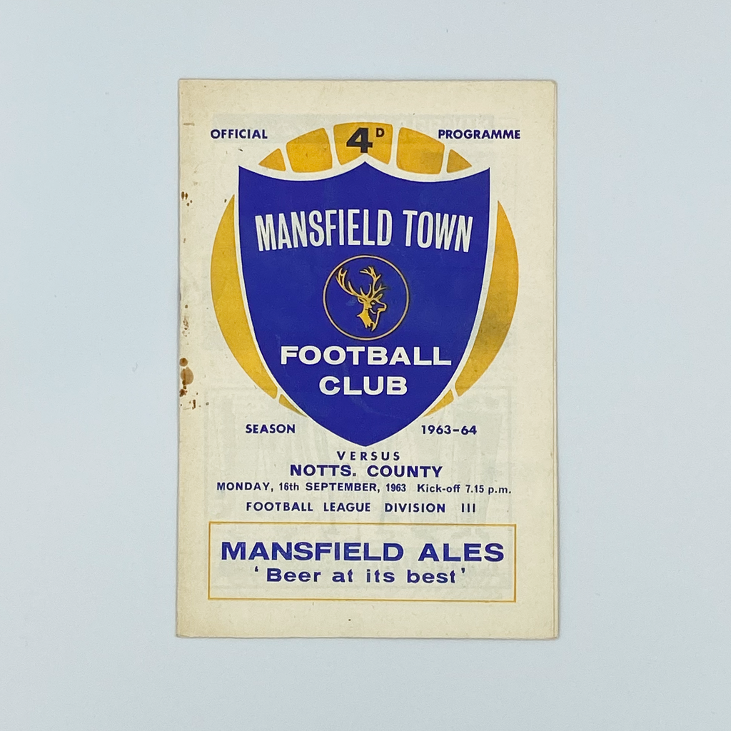 Mansfield Town vs Notts County Programme (16 September, 1963)