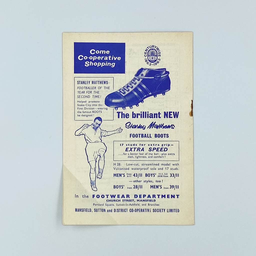 Mansfield Town vs Notts County Programme (16 September, 1963)