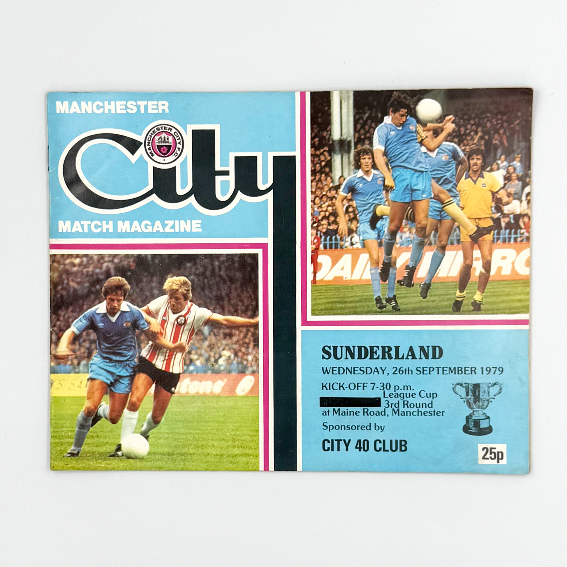 Manchester City vs Sunderland Programme (26 September, 1979)