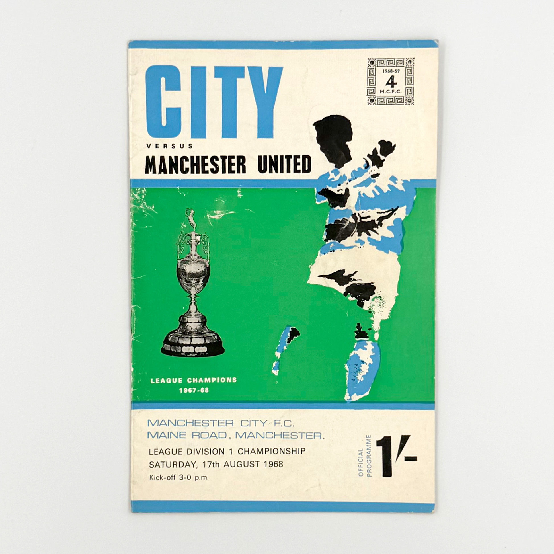 Manchester City vs Manchester United Programme (Saturday, 17 August, 1968)