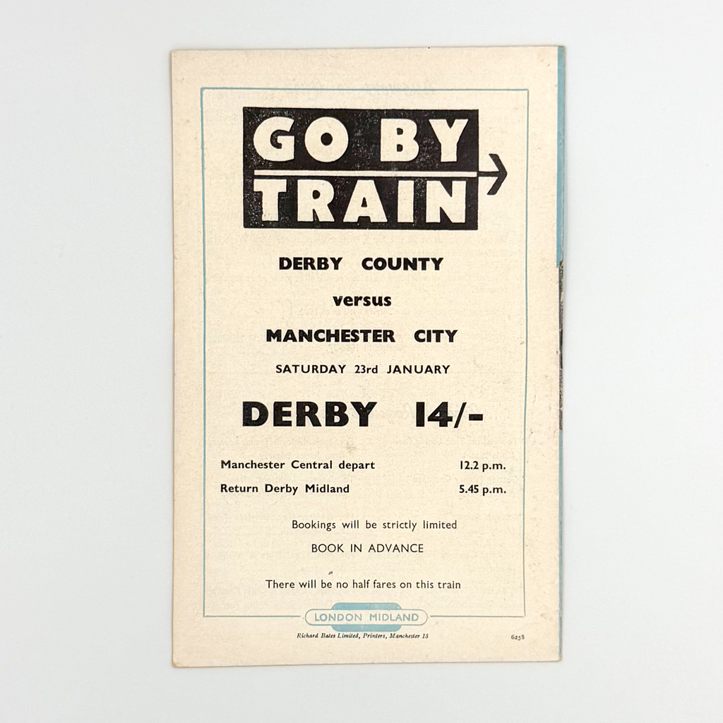 Manchester City vs Swindon Town Programme (Saturday, 16 January, 1965)