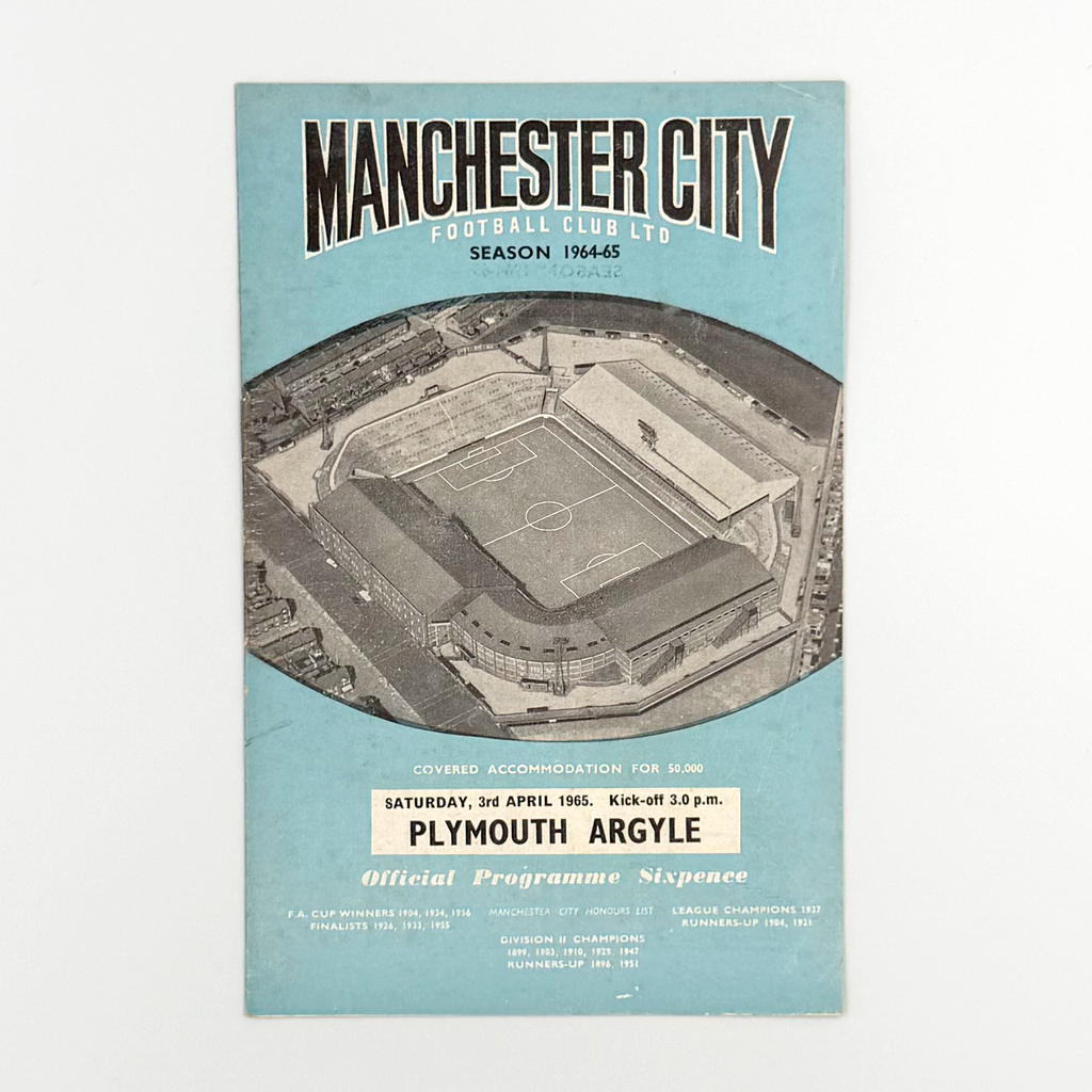 Manchester City vs Plymouth Argyle Programme (Saturday, 3 April, 1965)