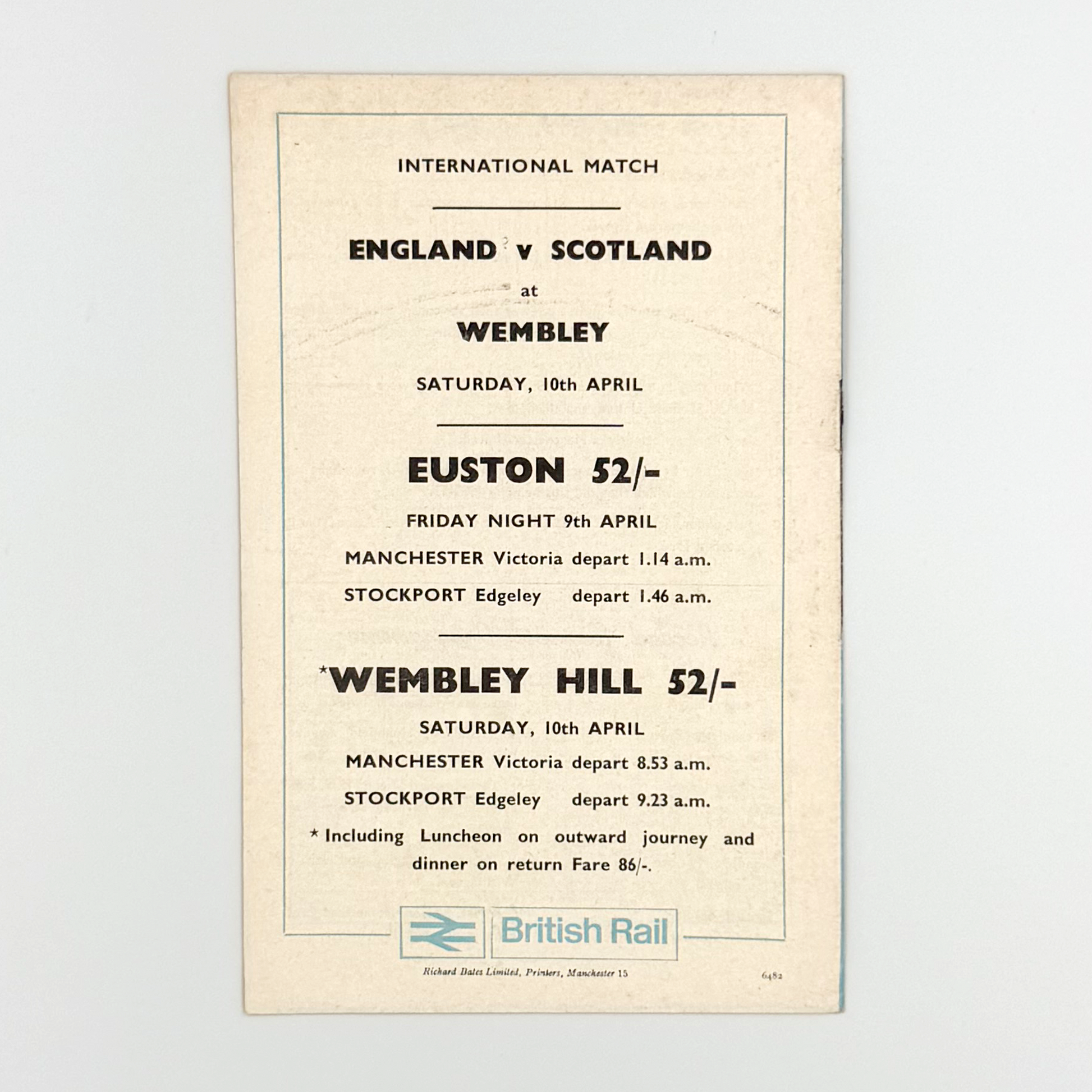 Manchester City vs Plymouth Argyle Programme (Saturday, 3 April, 1965)