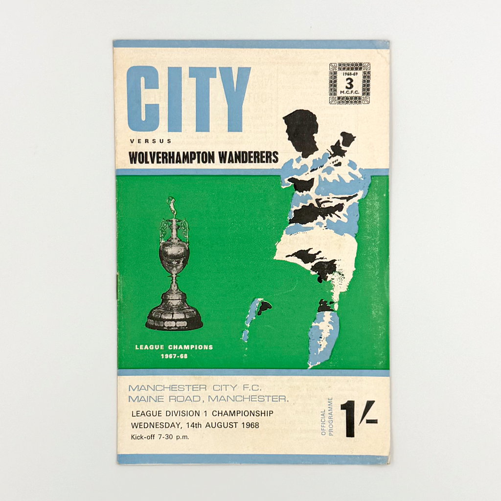 Manchester City vs Wolverhampton Wanderers Programme (Wednesday, 14 August, 1968)