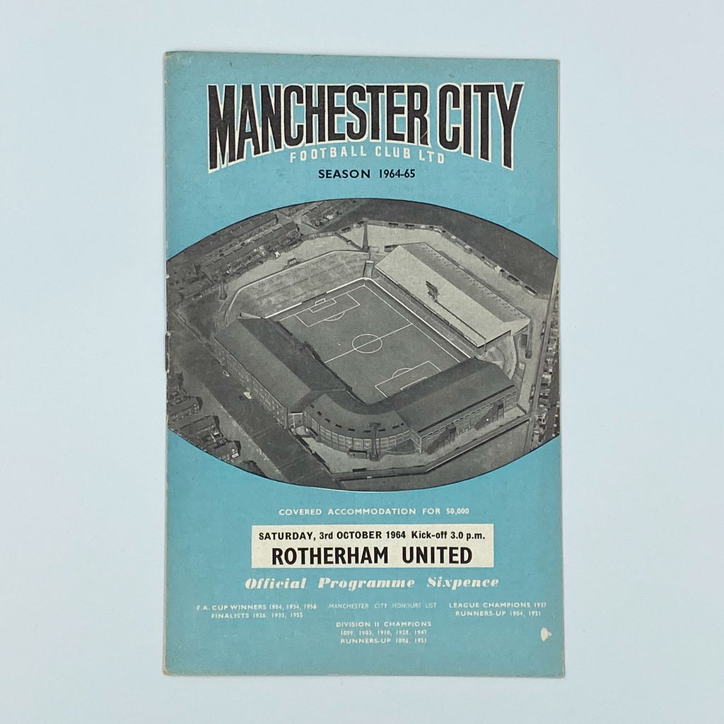 Manchester City vs Rotherham United Programme (3 October, 1964)