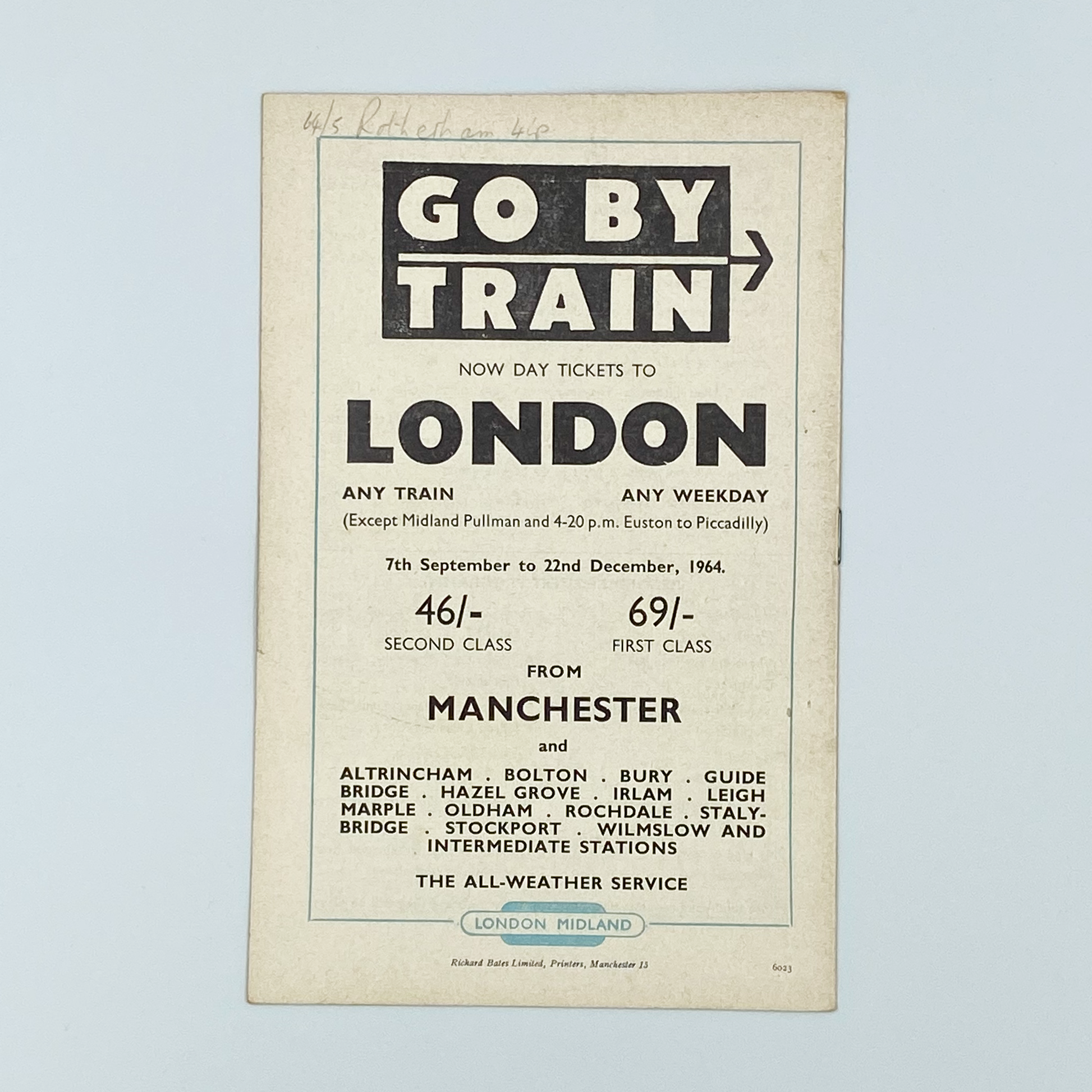 Manchester City vs Rotherham United Programme (3 October, 1964)