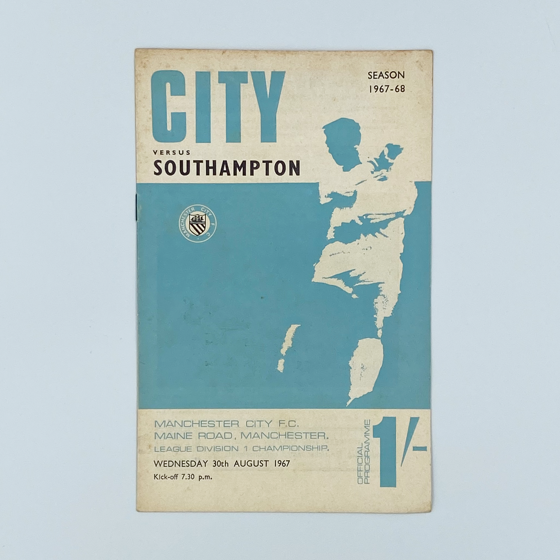 Manchester City vs Southampton Programme (30 August, 1967)