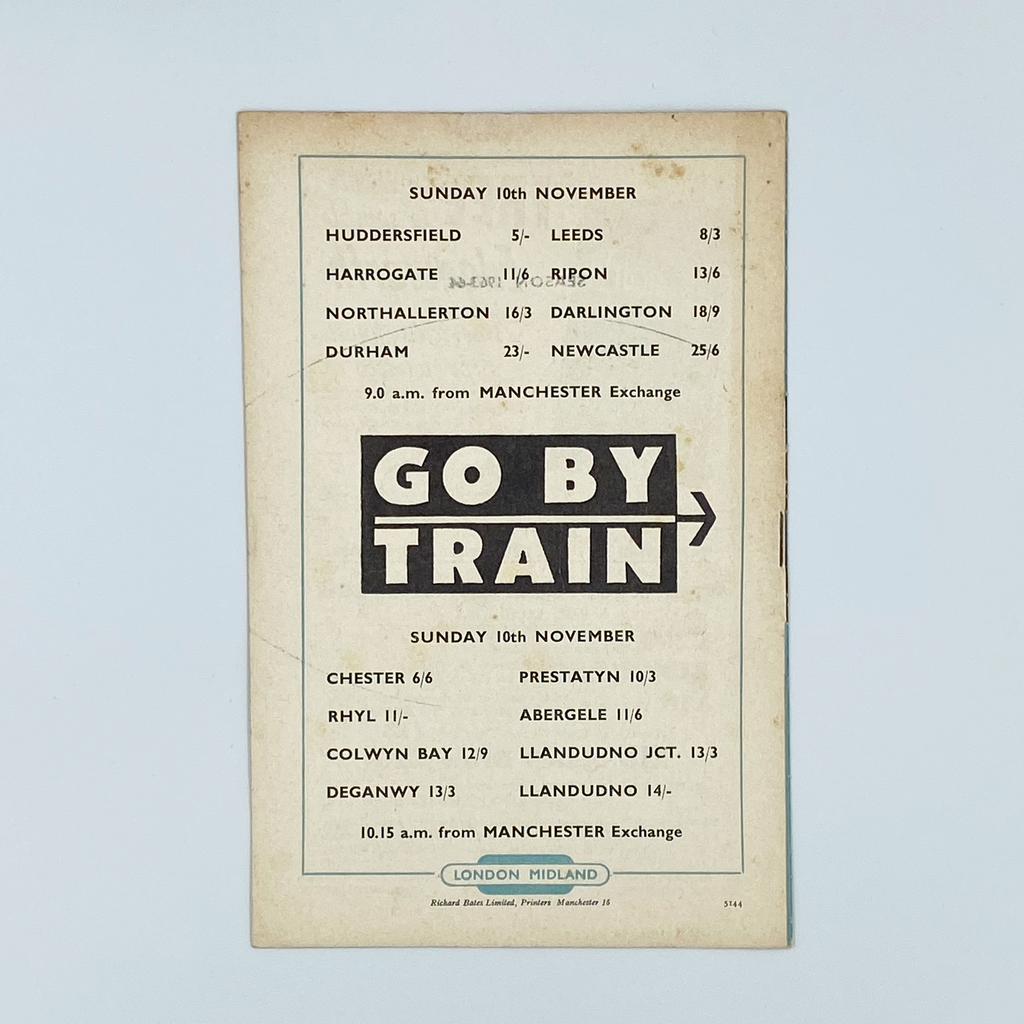 Manchester City vs Swansea Town Programme (2 November, 1963)