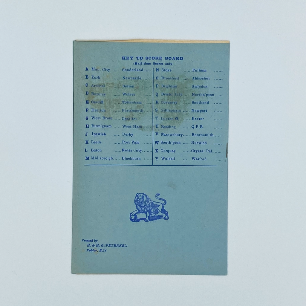 Millwall vs Colchester United Programme (26 March, 1955)