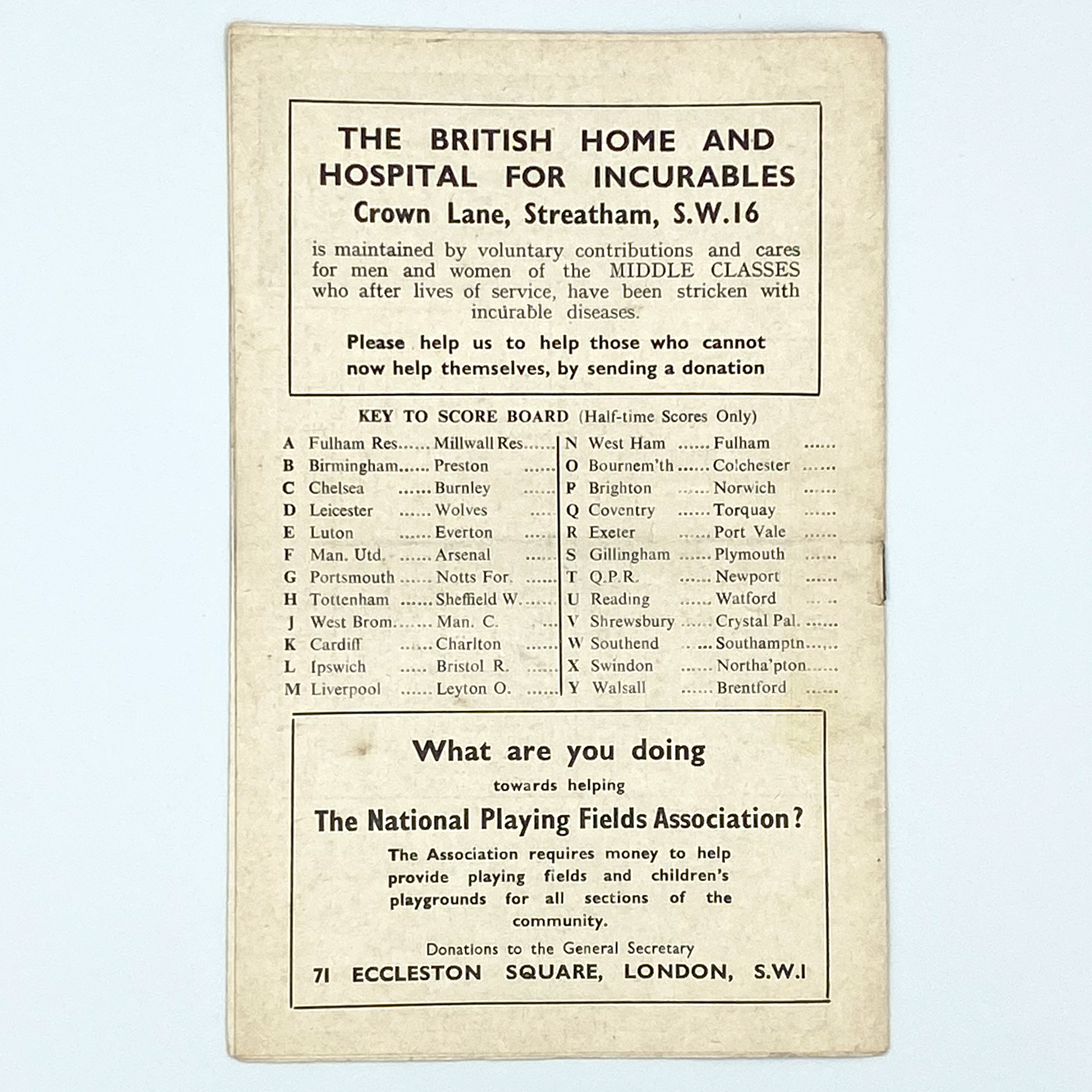 Millwall vs Aldershot Programme (21 September, 1957)