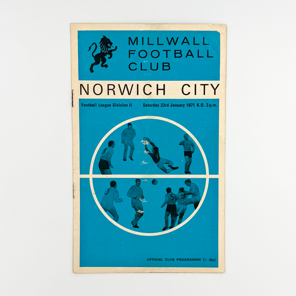 Millwall vs Norwich City Programme (23 January, 1971)