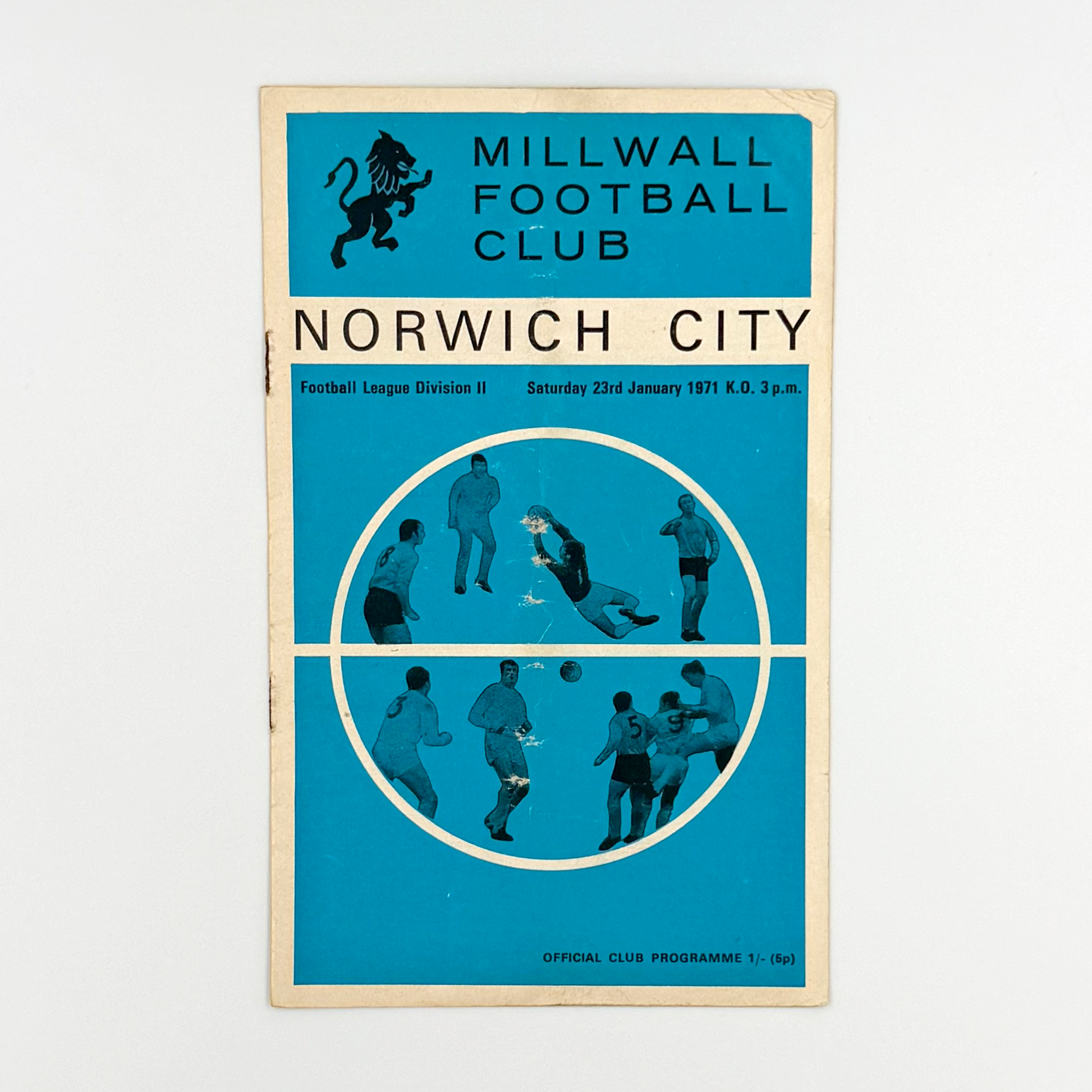 Millwall vs Norwich City Programme (23 January, 1971)
