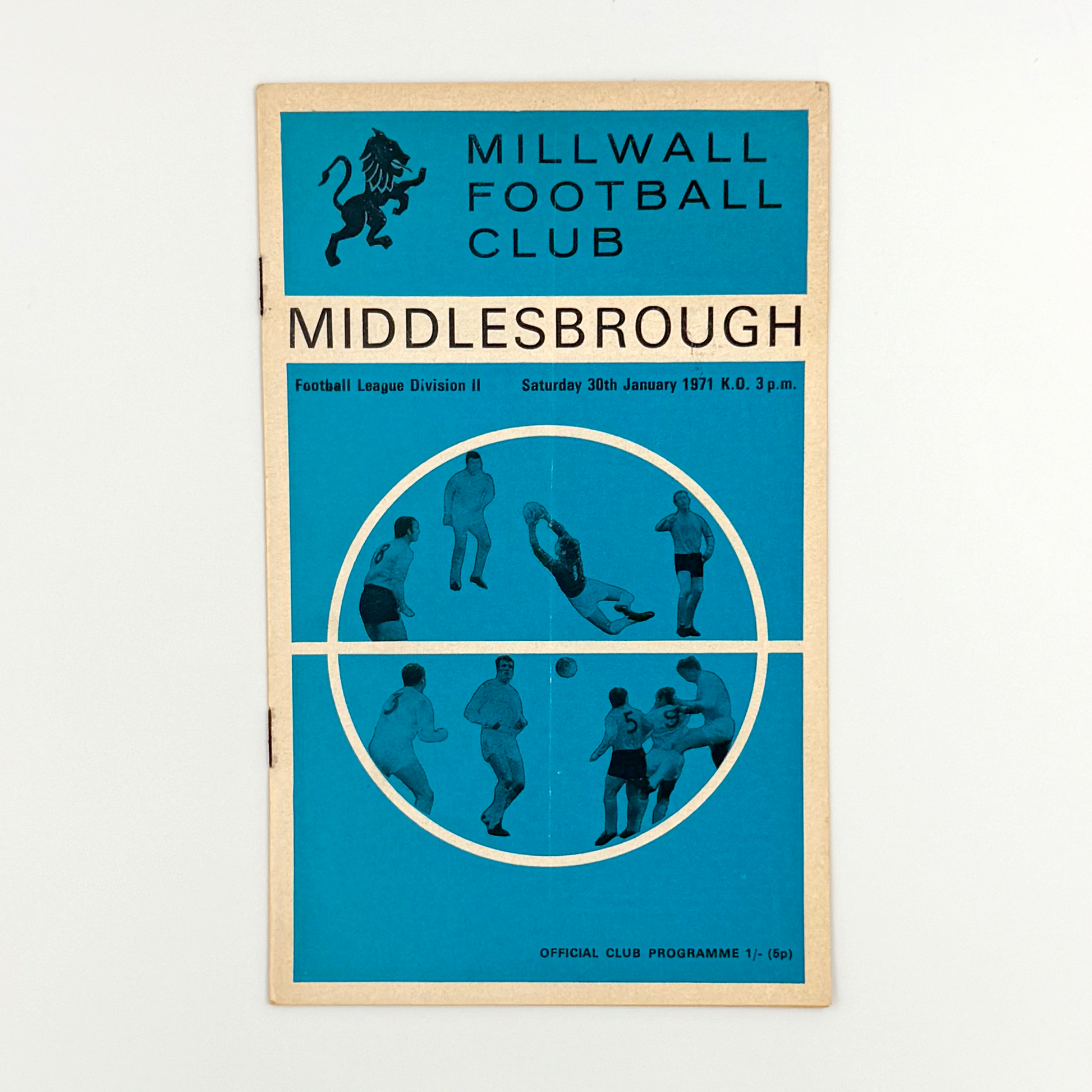 Millwall vs Middlesbrough Programme (30 January, 1971)