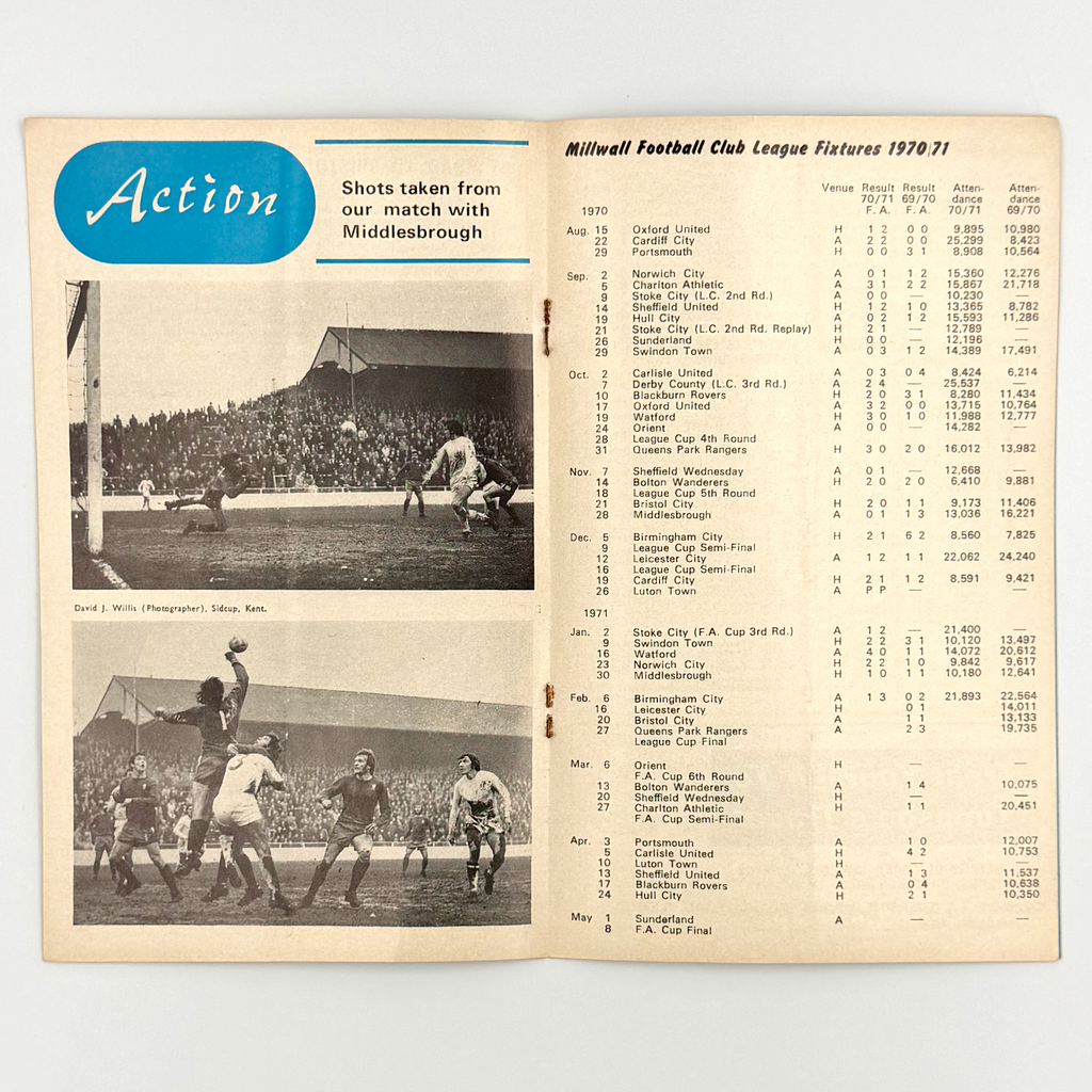 Millwall vs Leicester City Programme (1 March, 1971)