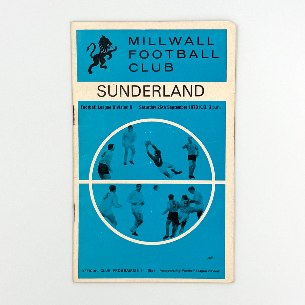 Millwall vs Sunderland Programme (26 September, 1970)