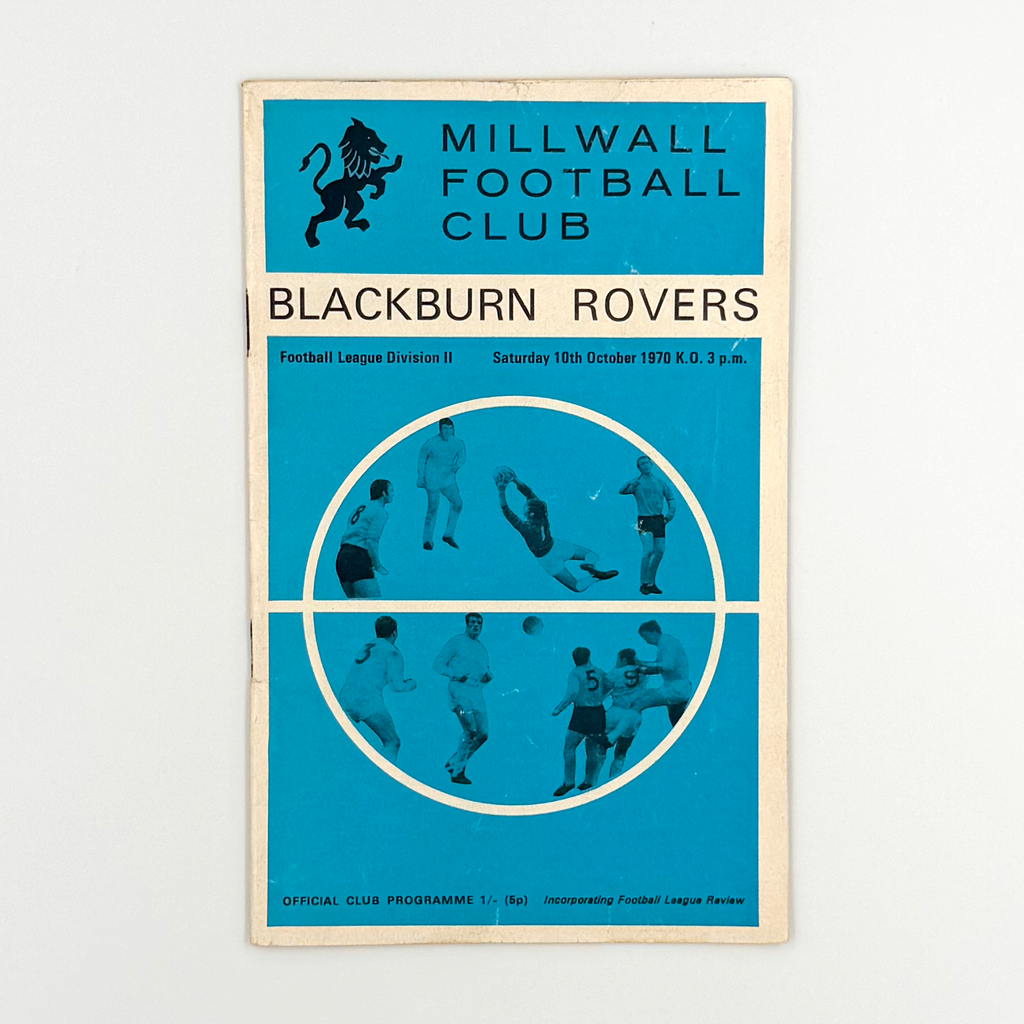 Millwall vs Blackburn Rovers Programme (10 October, 1970)