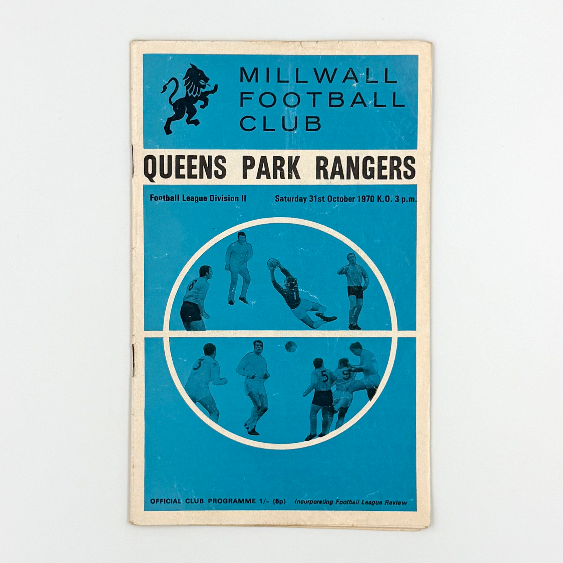Millwall vs Queens Park Rangers Programme (31 October, 1970)
