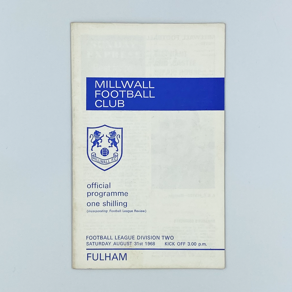 Millwall vs Fulham Programme (31 August, 1968)