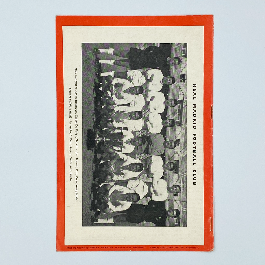 Manchester United vs Real Madrid European Cup Semi-Final Programme (24 April, 1968)