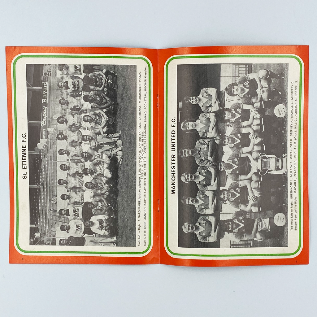 Manchester United vs AS Saint-Étienne Programme (5 October, 1977)