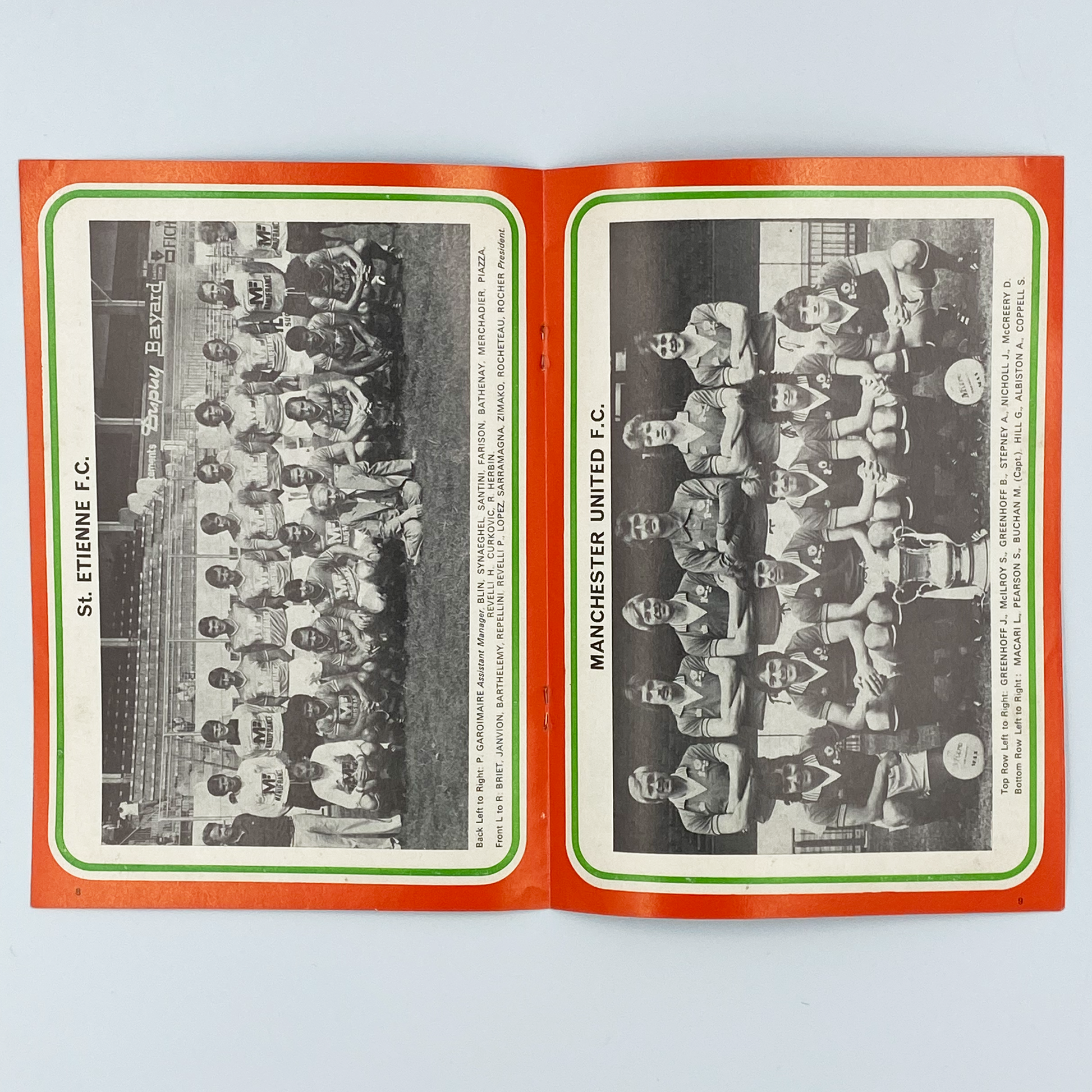 Manchester United vs AS Saint-Étienne Programme (5 October, 1977)
