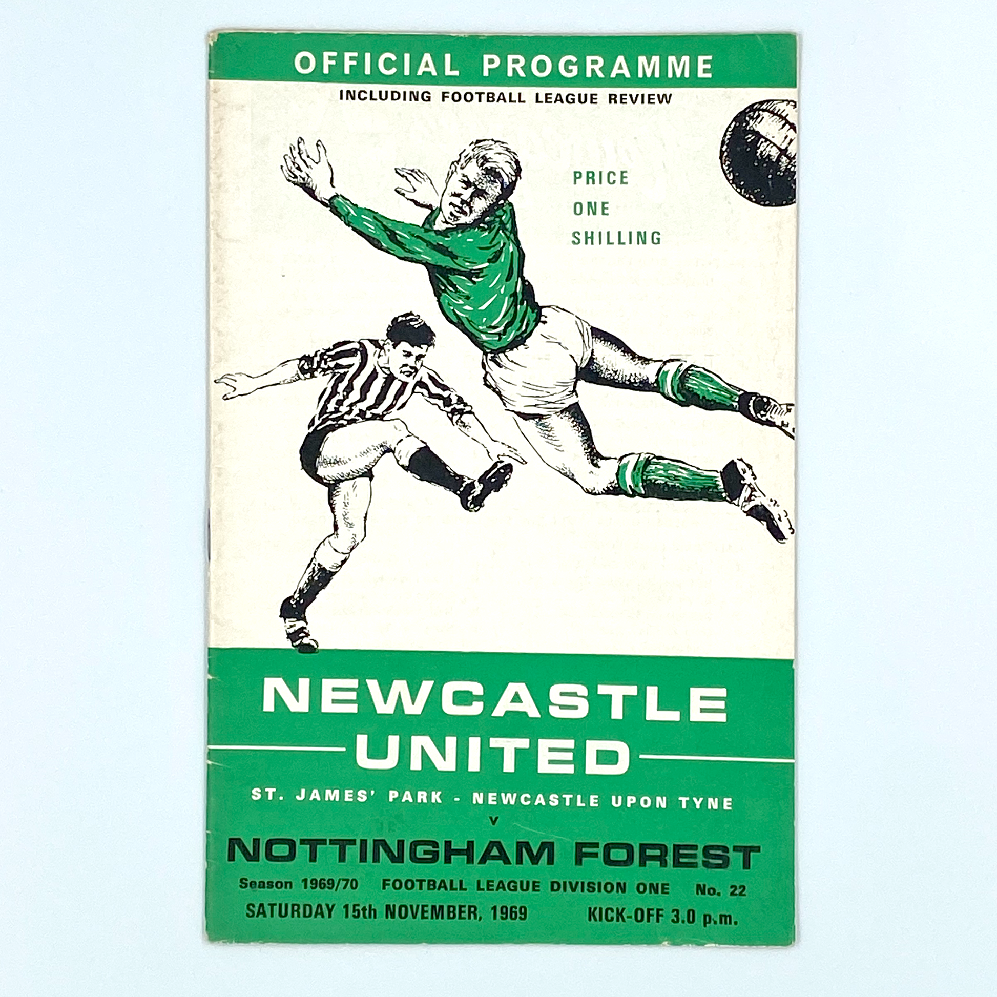 Newcastle United vs Nottingham Forest Programme (15 November, 1969)