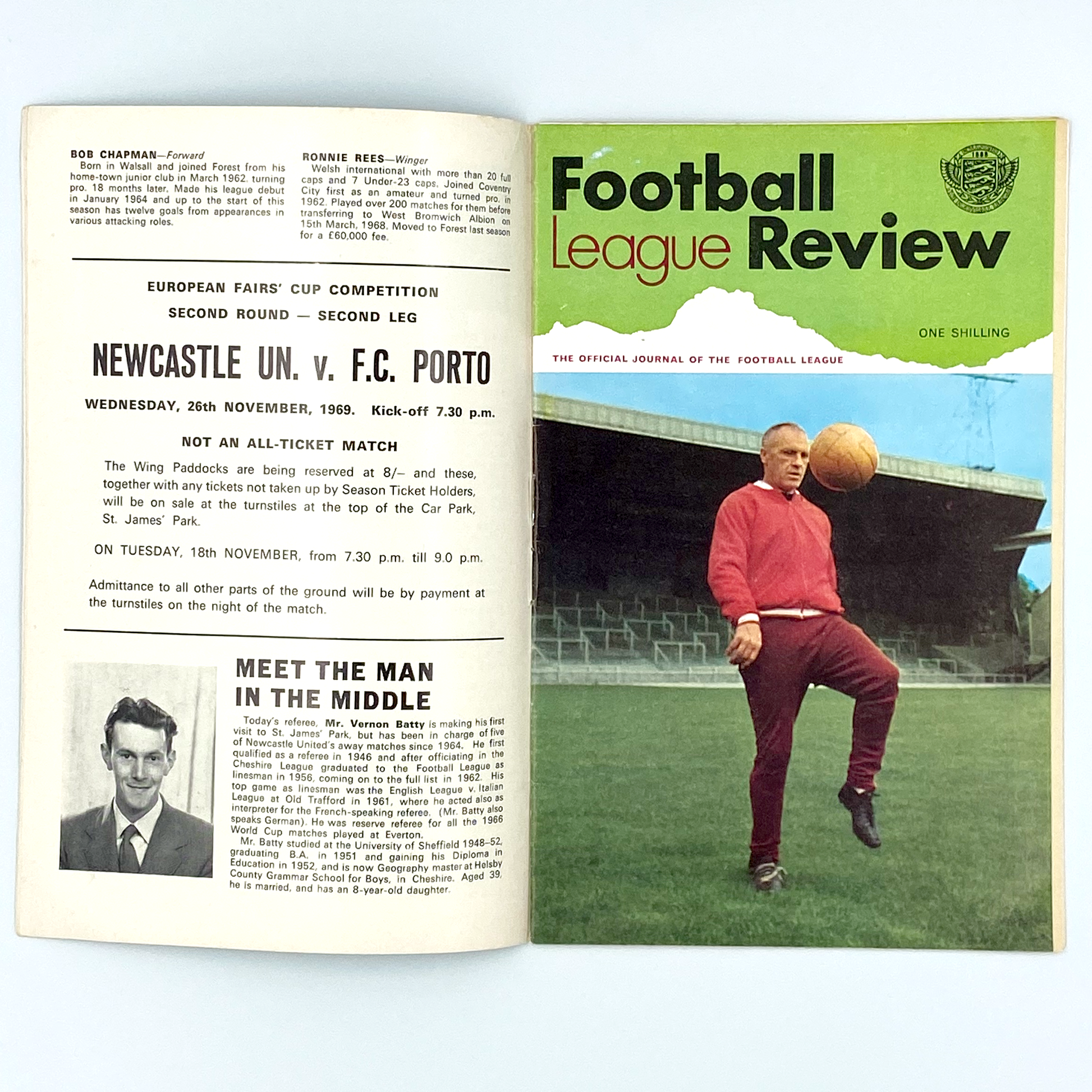 Newcastle United vs Nottingham Forest Programme (15 November, 1969)