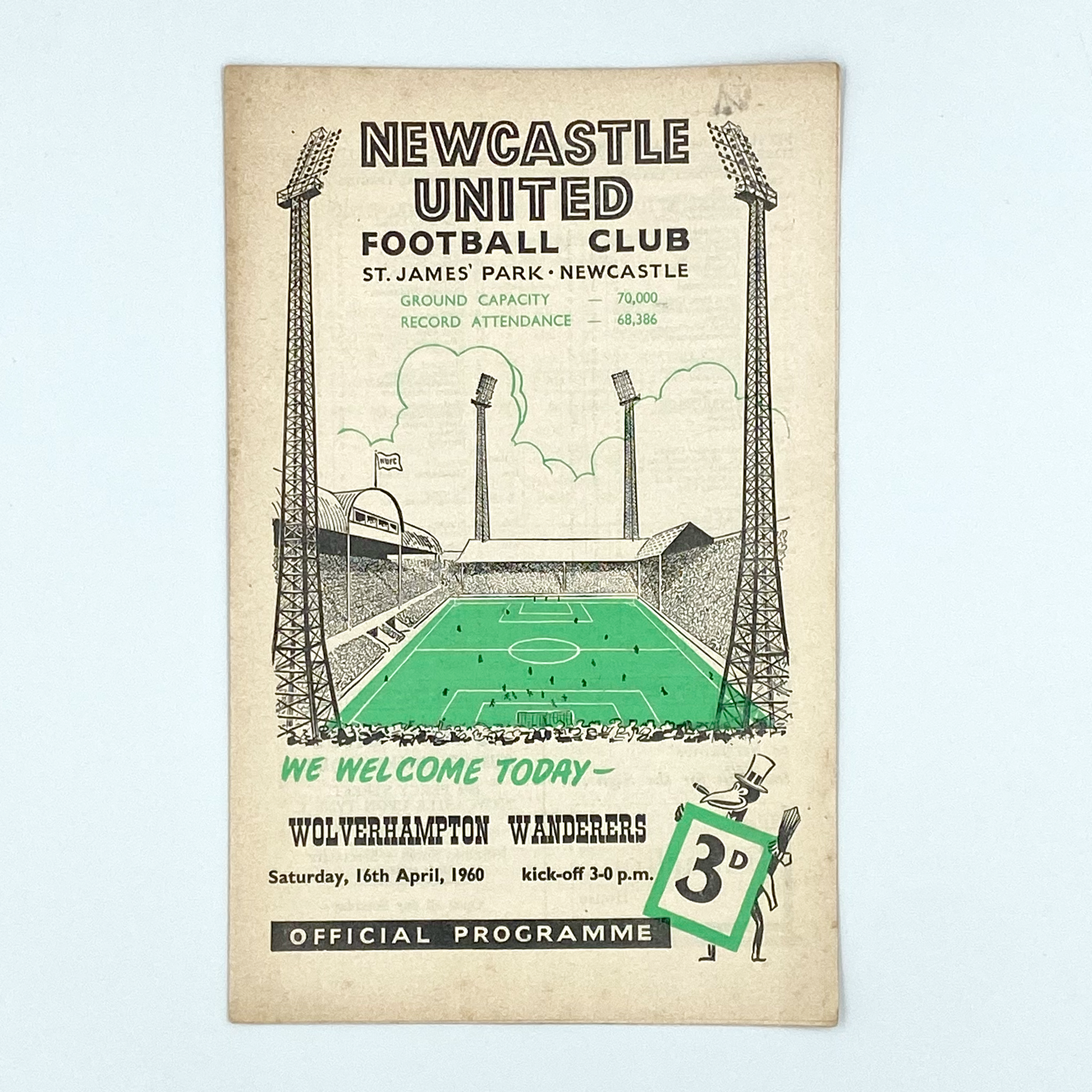 Newcastle United vs Wolverhampton Wanderers Programme (16 April, 1960)