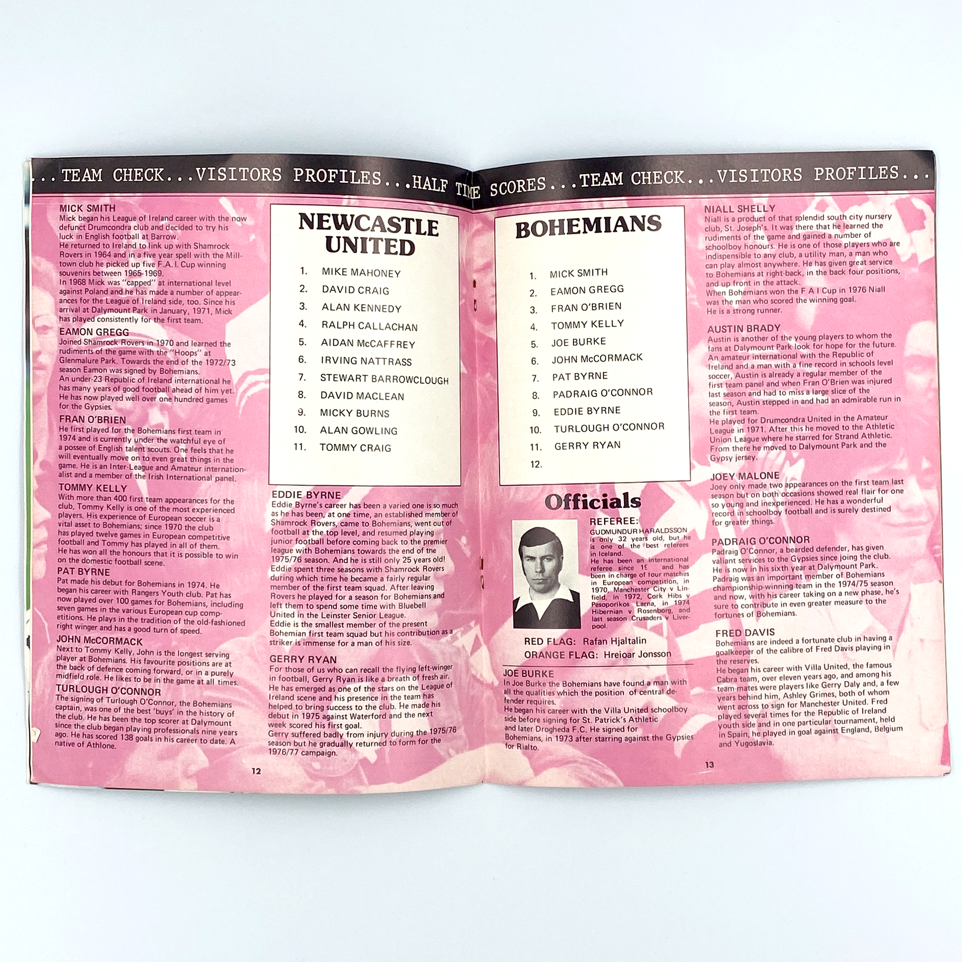 Newcastle United vs Bohemians Programme (28 September, 1977)