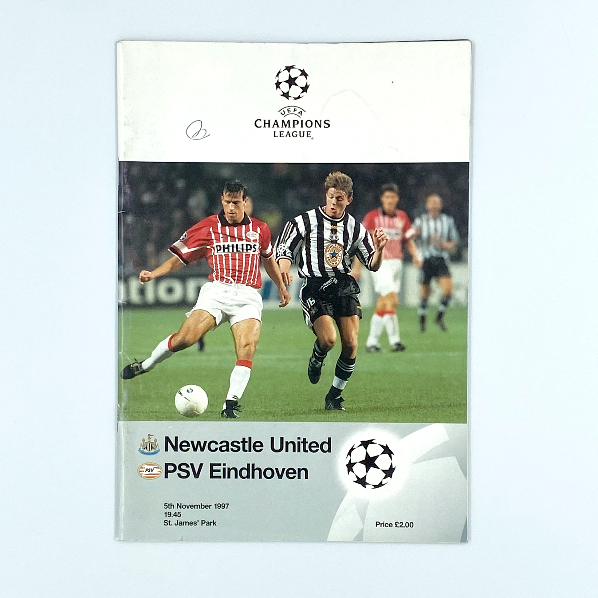 Newcastle United vs PSV Eindhoven Programme (5 November, 1997)