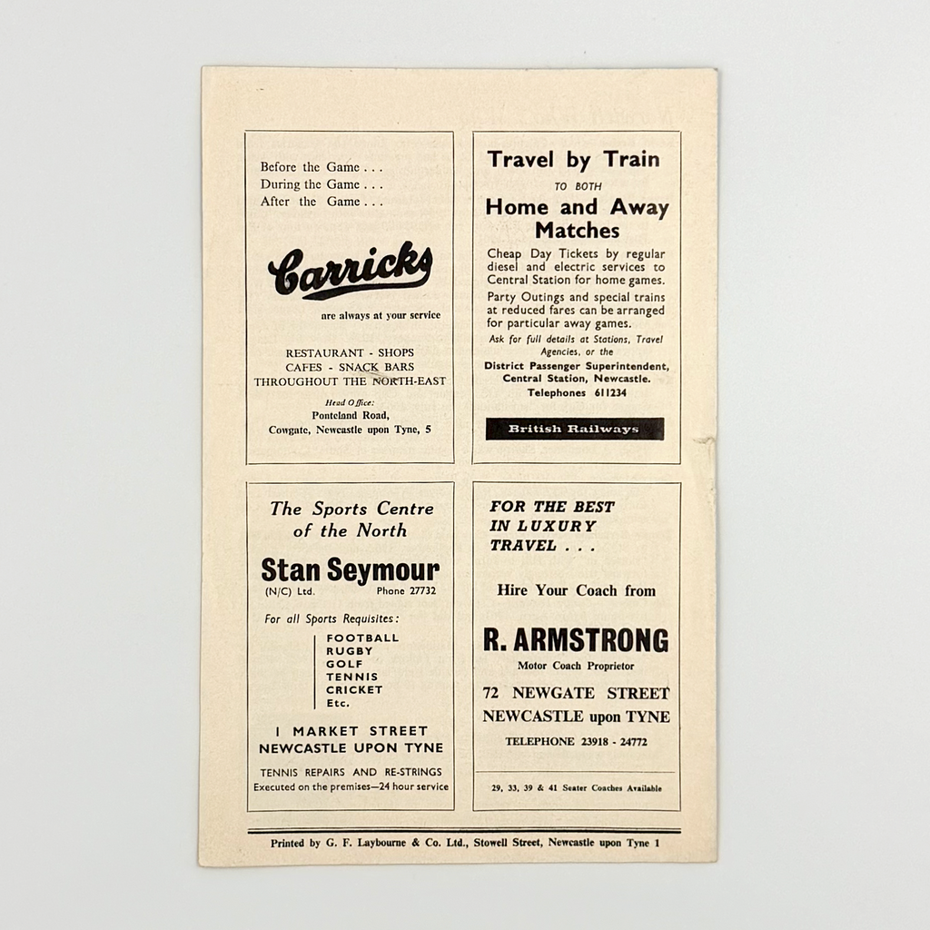 Newcastle United vs Norwich City Programme (25 April, 1964)